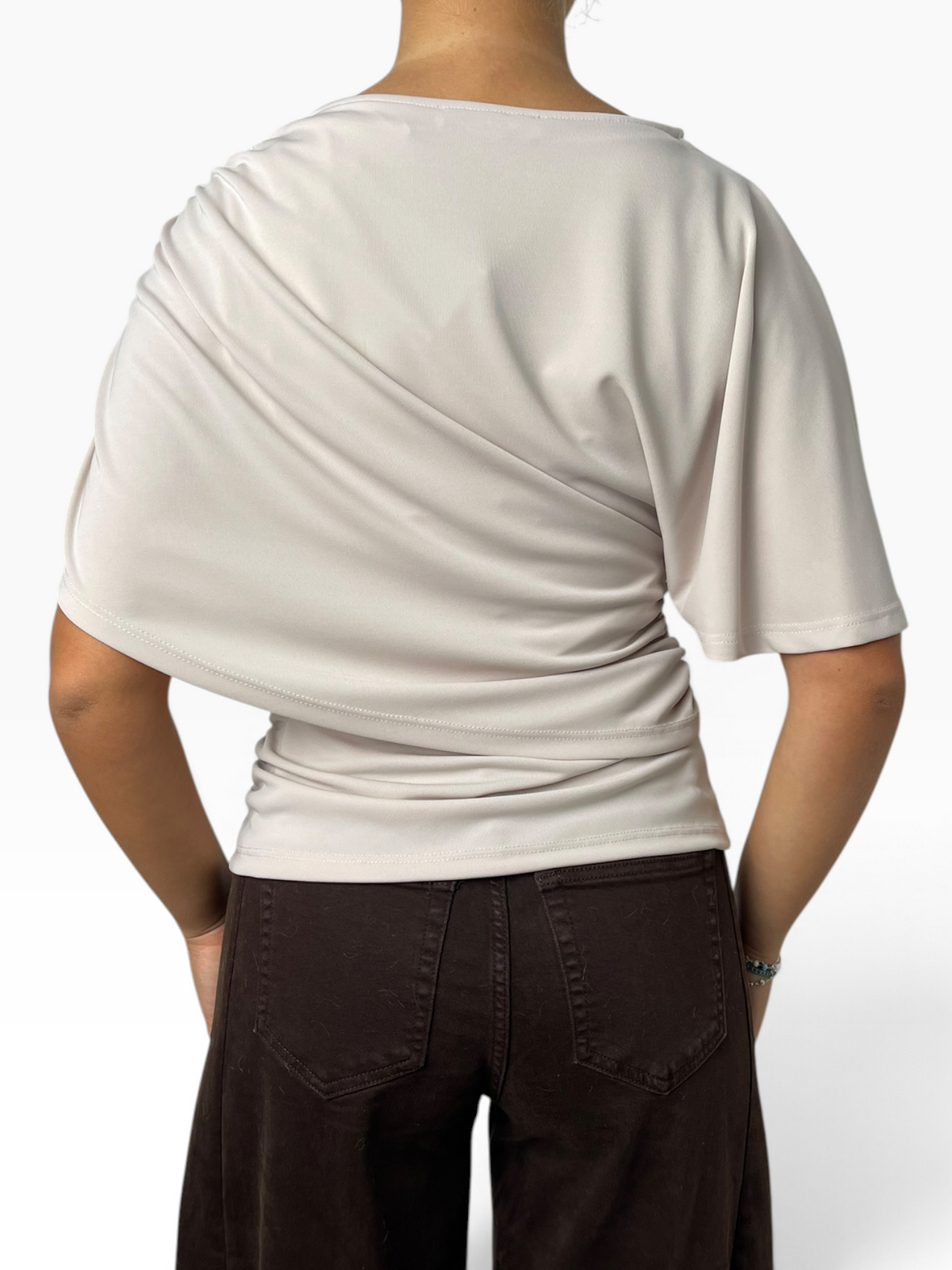 Maglia drappeggiata scollo a barca Donna  -  0963CI