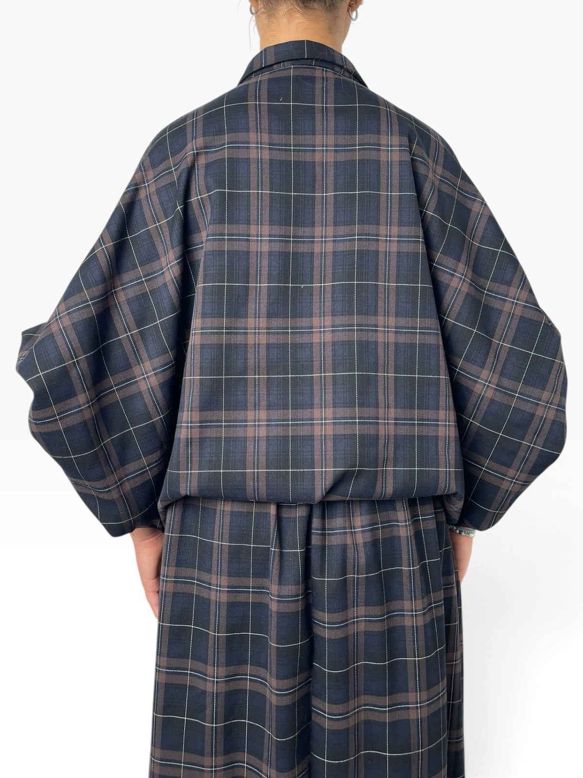 Camicia oversize a quadri voluminosa Donna  -  38726CI