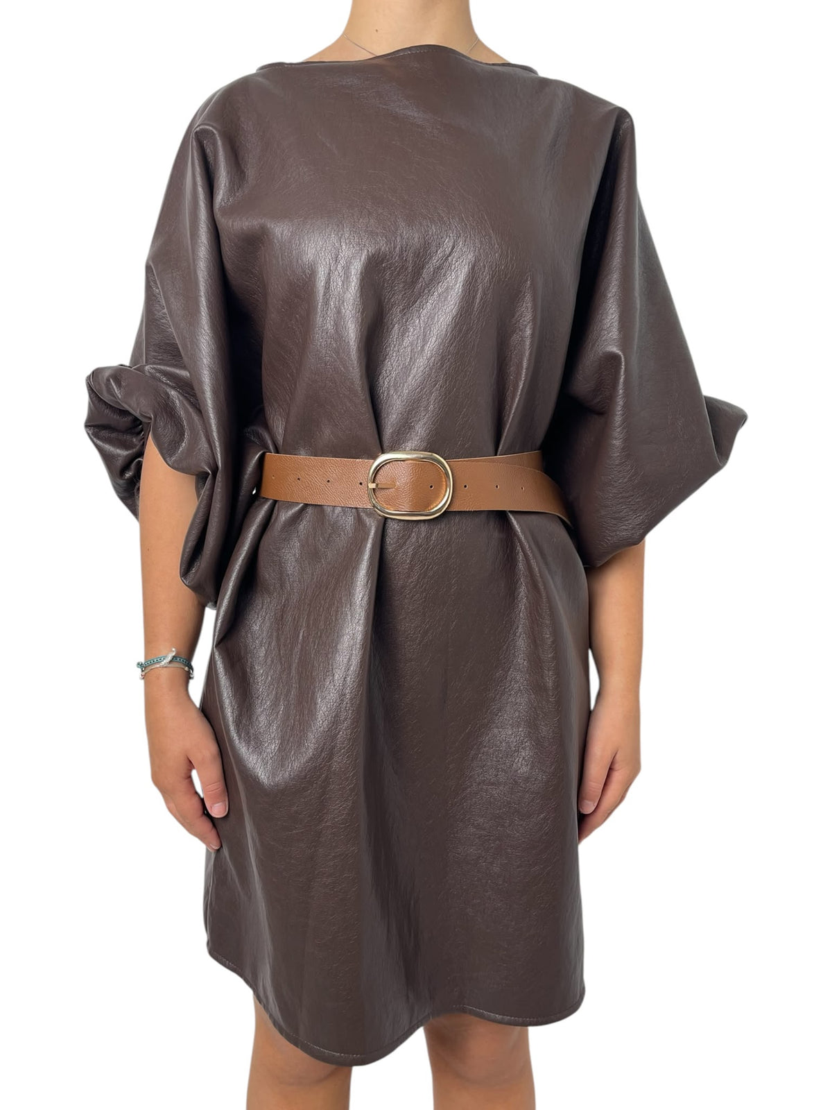 Abito ecopelle maniche a palloncino Donna  -  73826CI