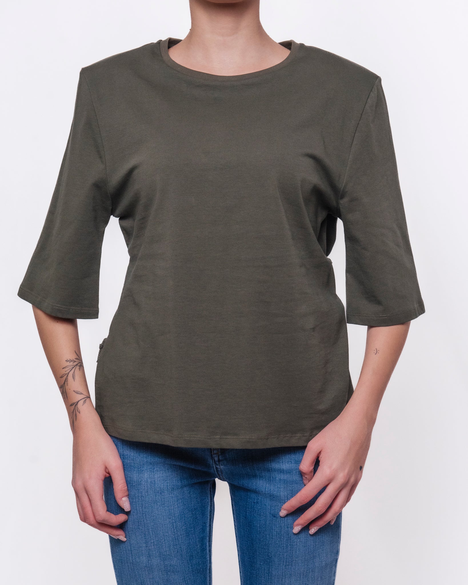 T-shirt Manica Tre Quarti con Lacci sul Retro Donna  -  VAB0192