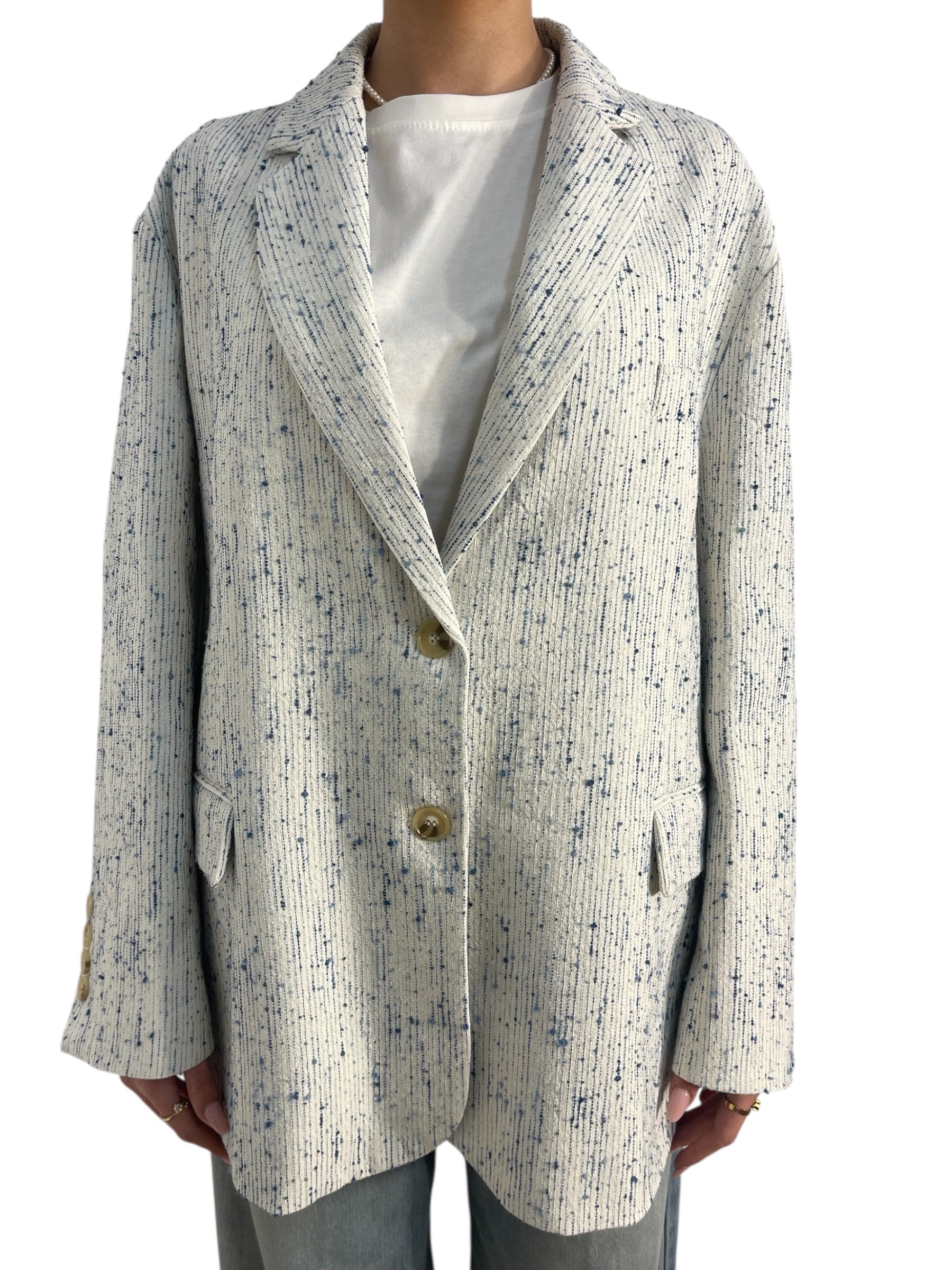 Blazer oversize effetto tweed fantasia Donna  -  TAB0636