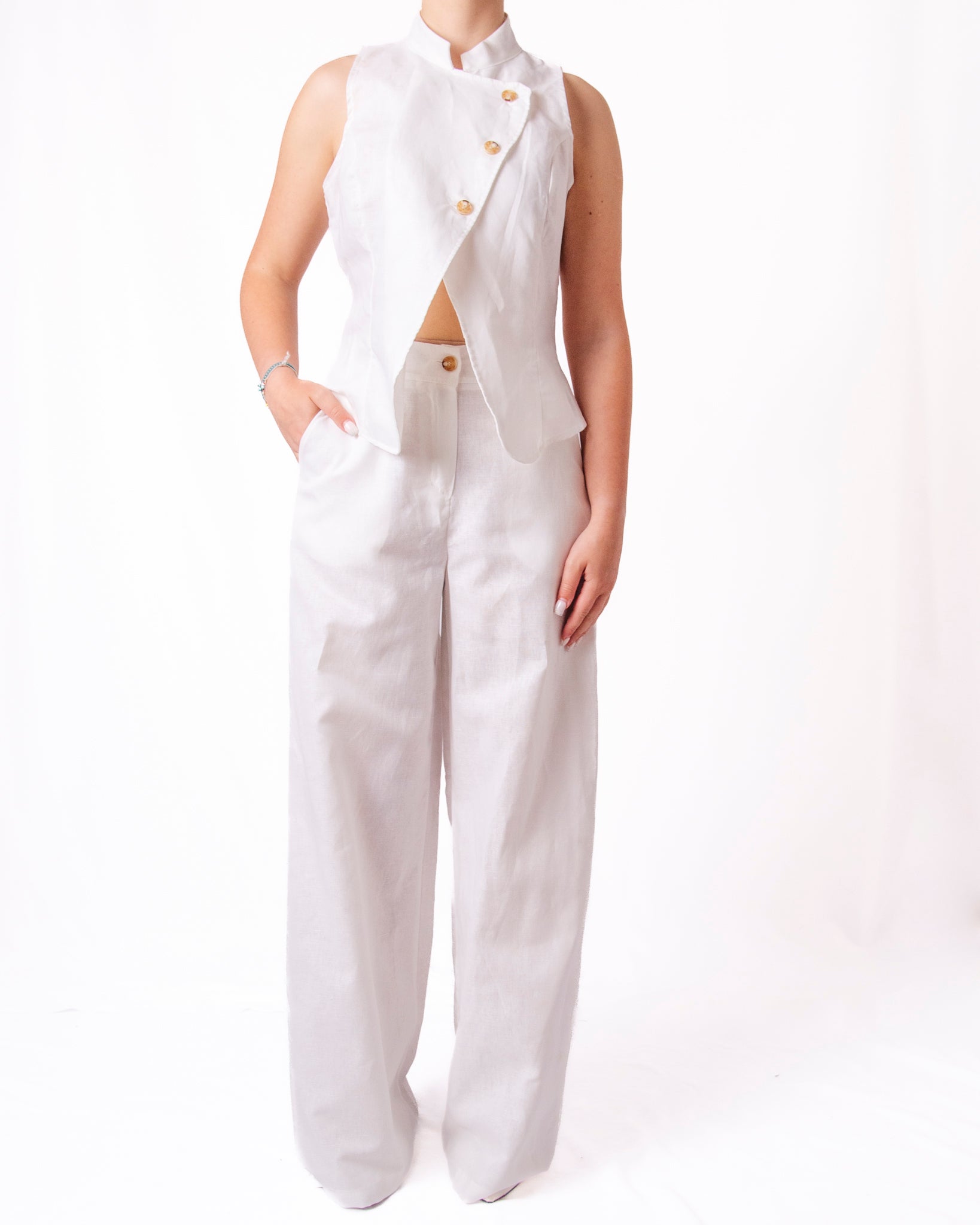 Completo Gilet Pantalone Wide Leg Donna  -  26222/26223