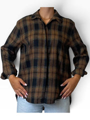 Camicia oversize quadri fondo asimmetrico Donna  -  50320-KA