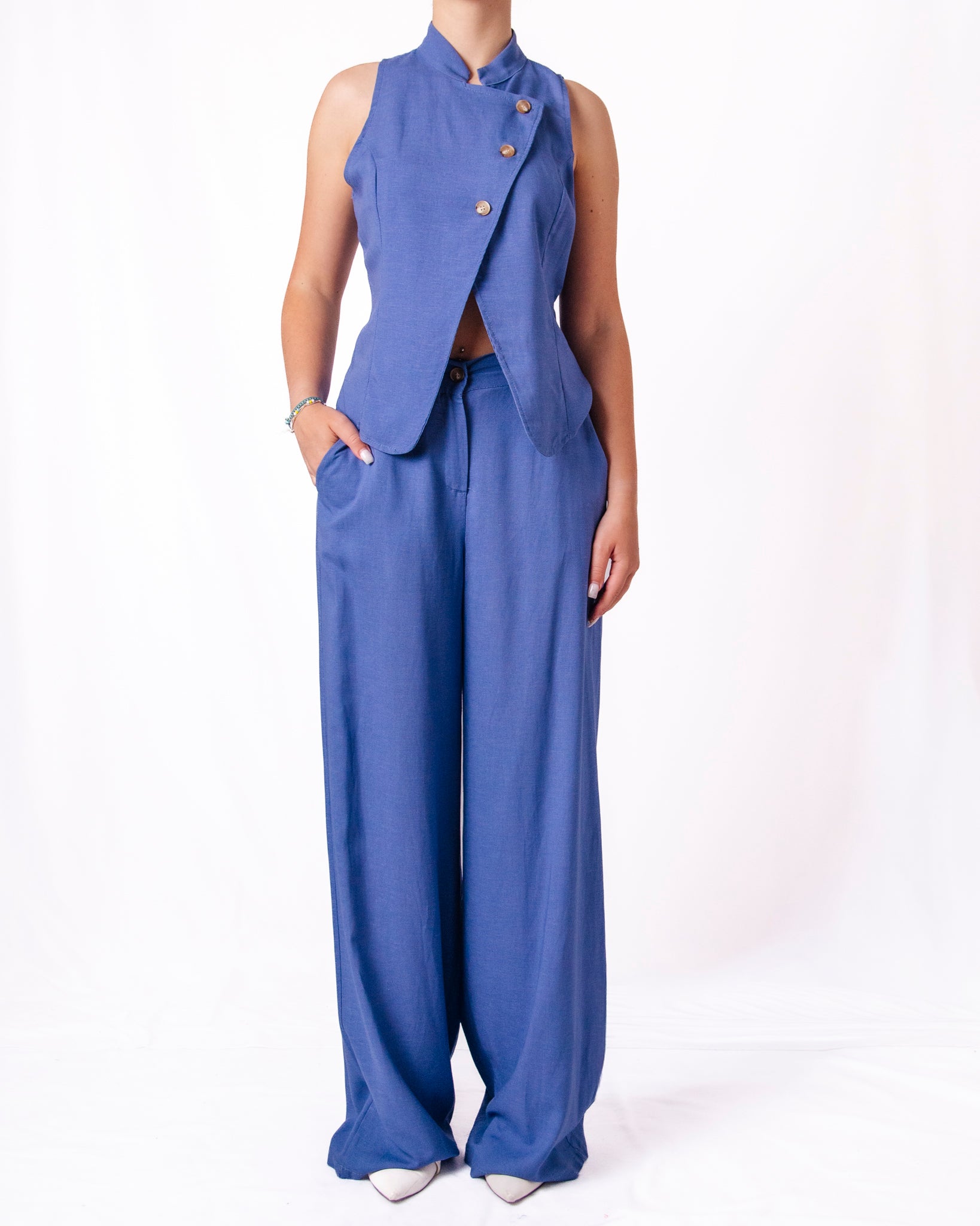 Completo Gilet Pantalone Wide Leg Donna  -  26222/26223