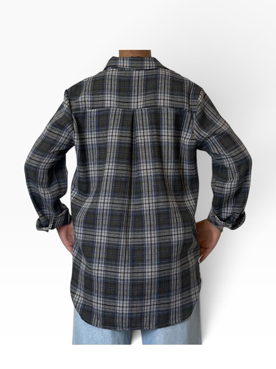 Camicia oversize quadri fondo asimmetrico Donna  -  50320-KA