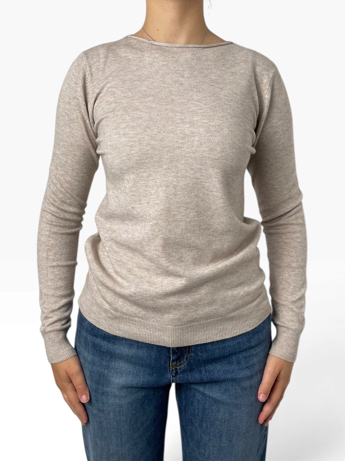 Maglia girocollo in maglia fine Donna  -  ALF82040KA