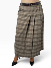 Gonna lunga morbida a quadri Donna  -  SK1086E9