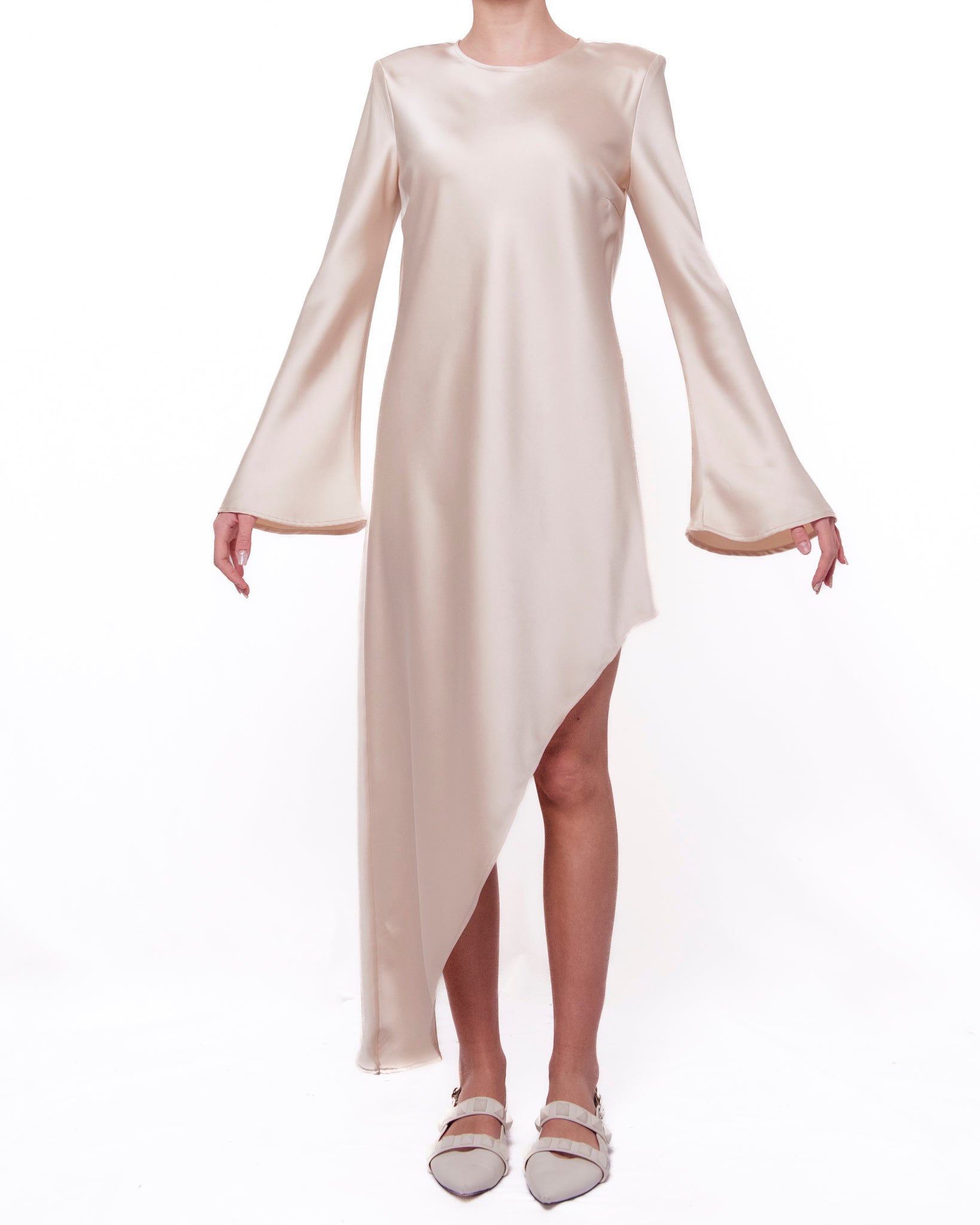 Abito Midi in Raso Manica a Campana Donna  -  TAB1335