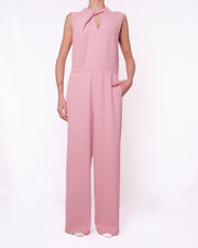Tuta jumpsuit senza maniche collo con nodo cut-out Donna  -  26093KA