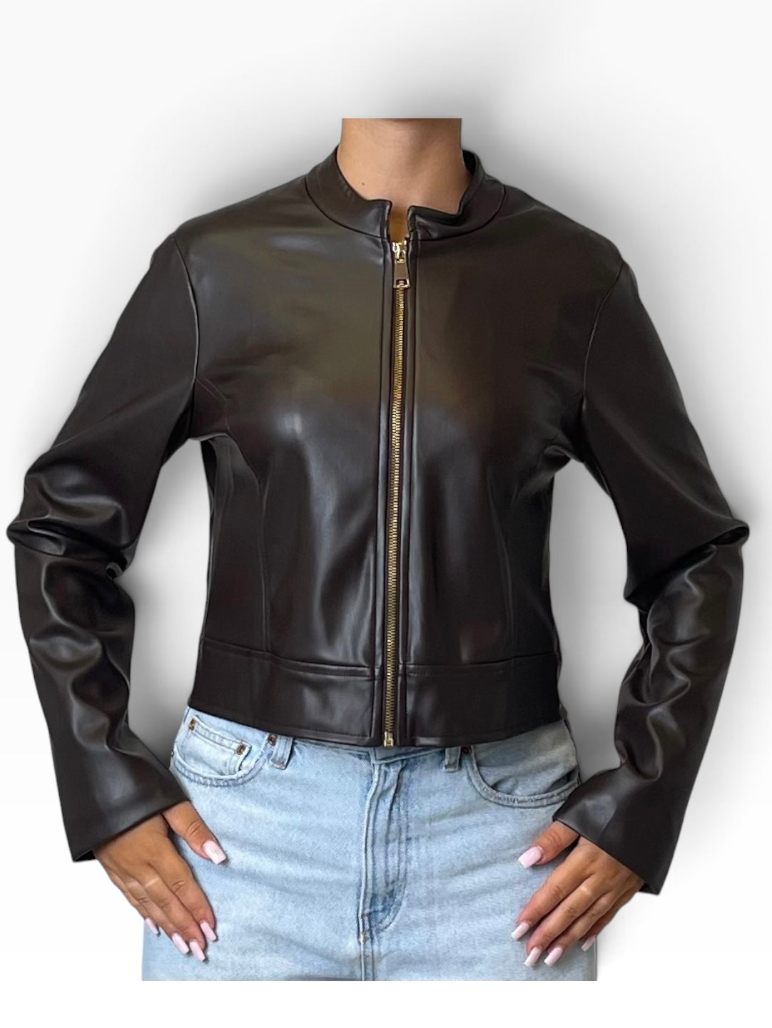 Giacca effetto pelle zip centrale Donna  -  301CI