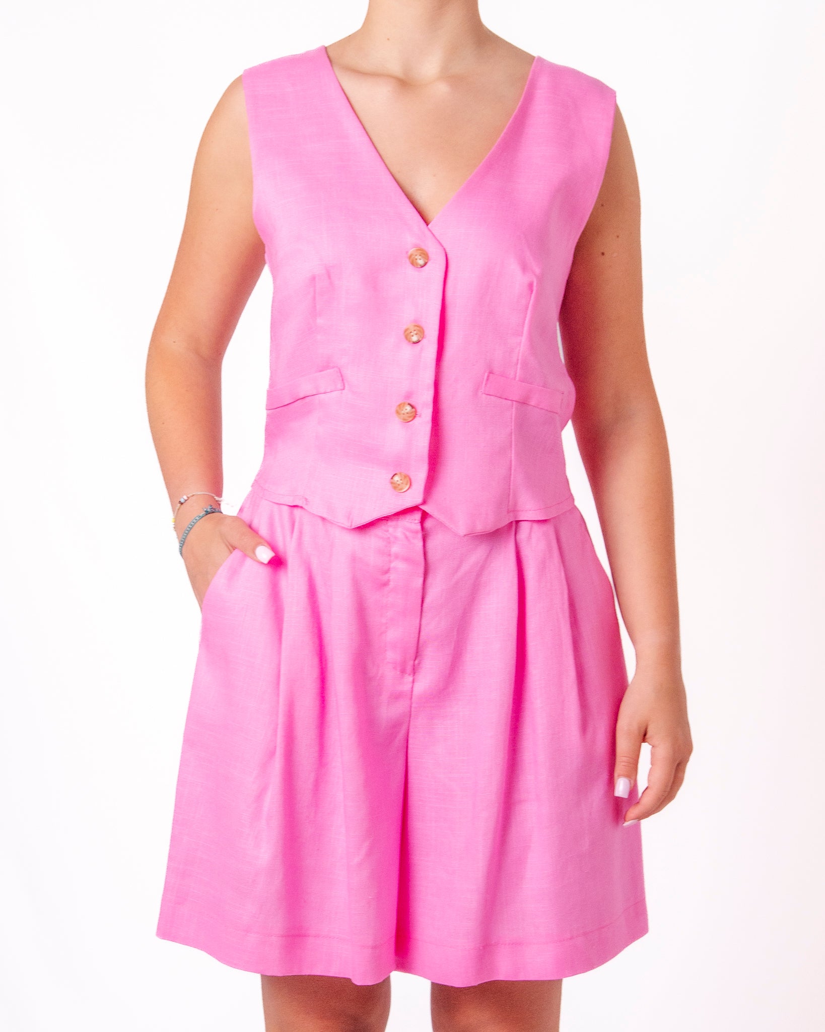 Coordinato Gilet e Shorts Elegante Donna  -  6155/6156