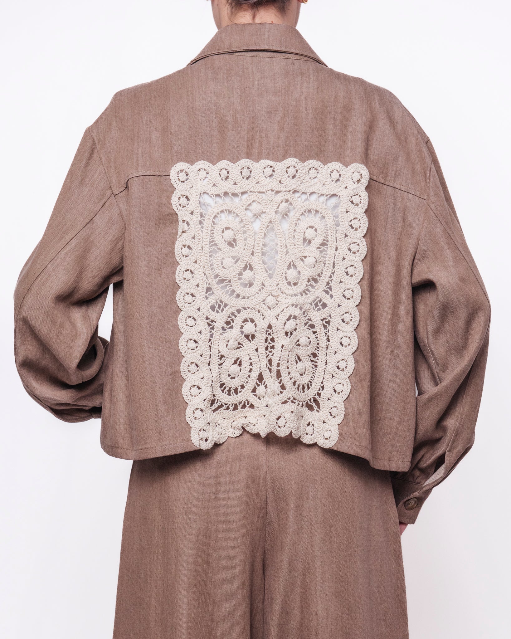 Giacca in Maglia Traforata Oversize Manica Lunga Donna  -  81736