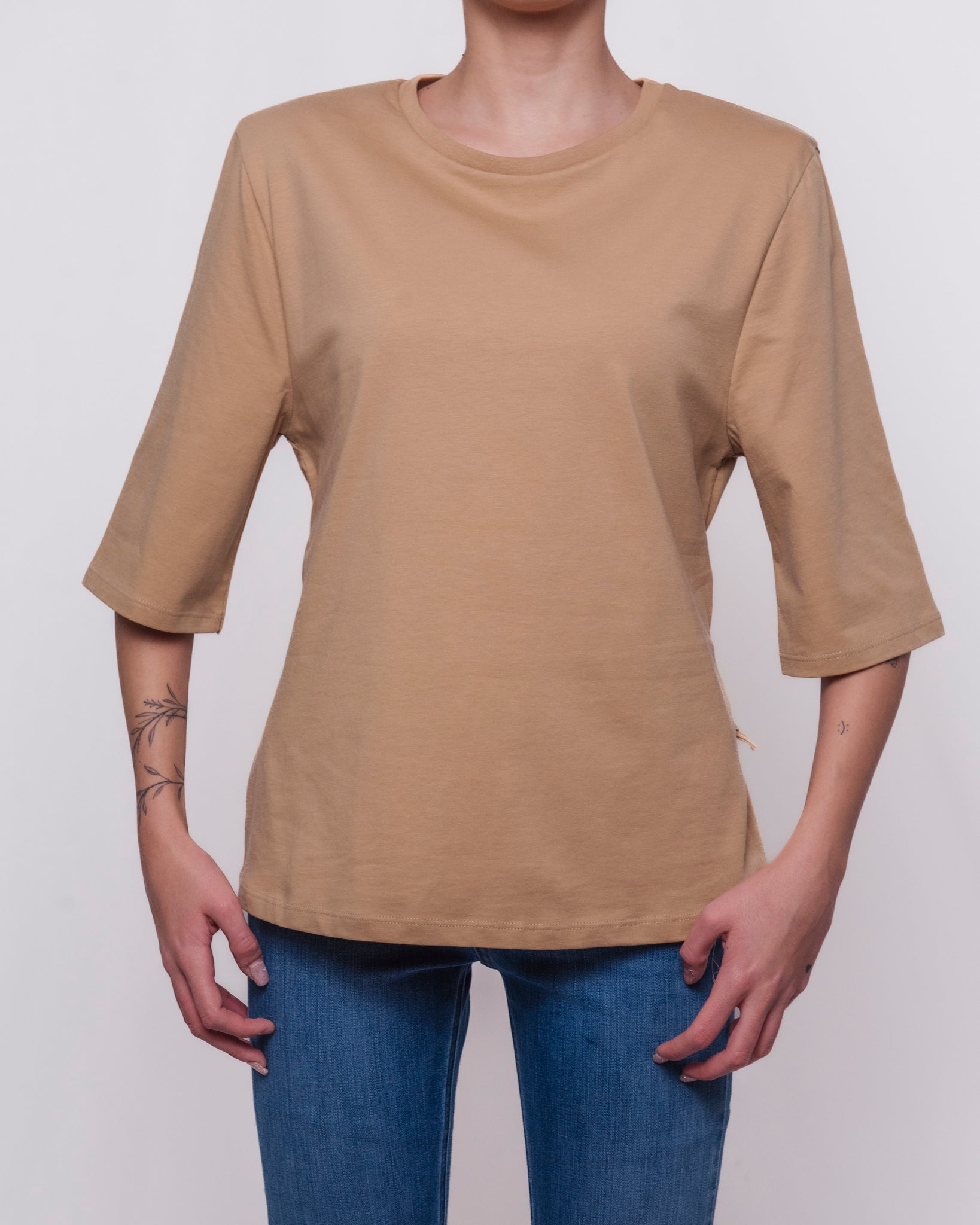 T-shirt Manica Tre Quarti con Lacci sul Retro Donna  -  VAB0192