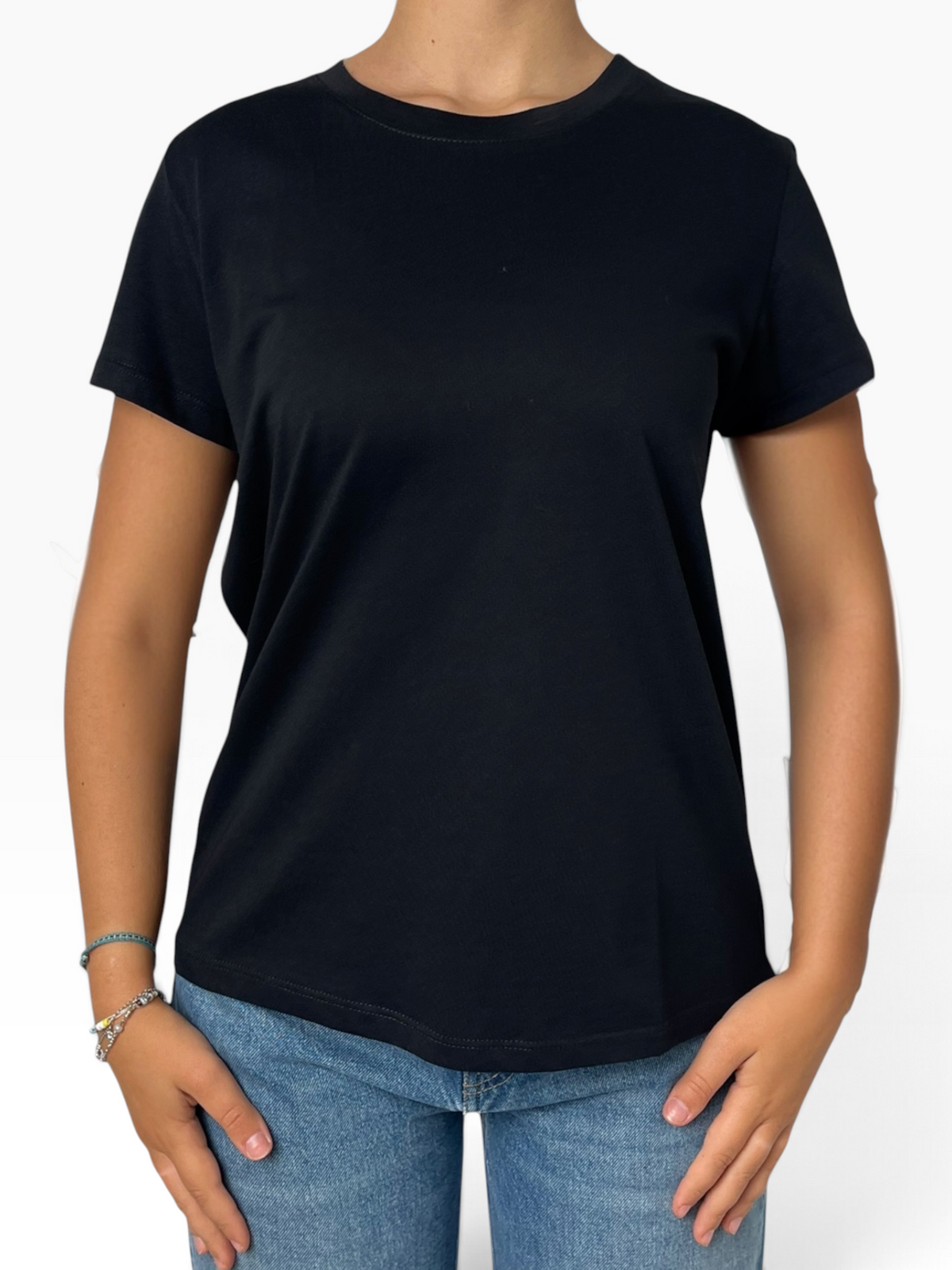 T-shirt basic girocollo in cotone Donna  -  SH004396