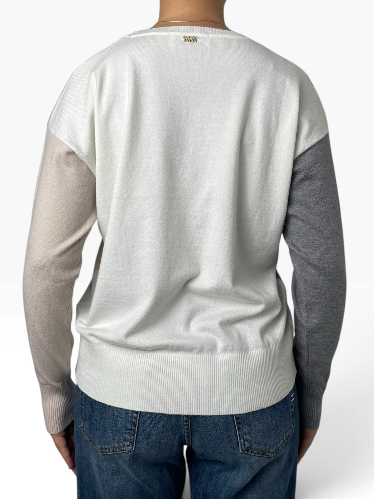 Maglia girocollo a blocchi geometrici Donna  -  MW2600030