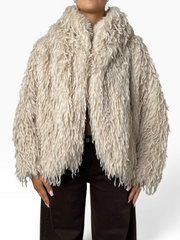 Giacca corta in eco-pelliccia a pelo lungo Donna  -  7220CI