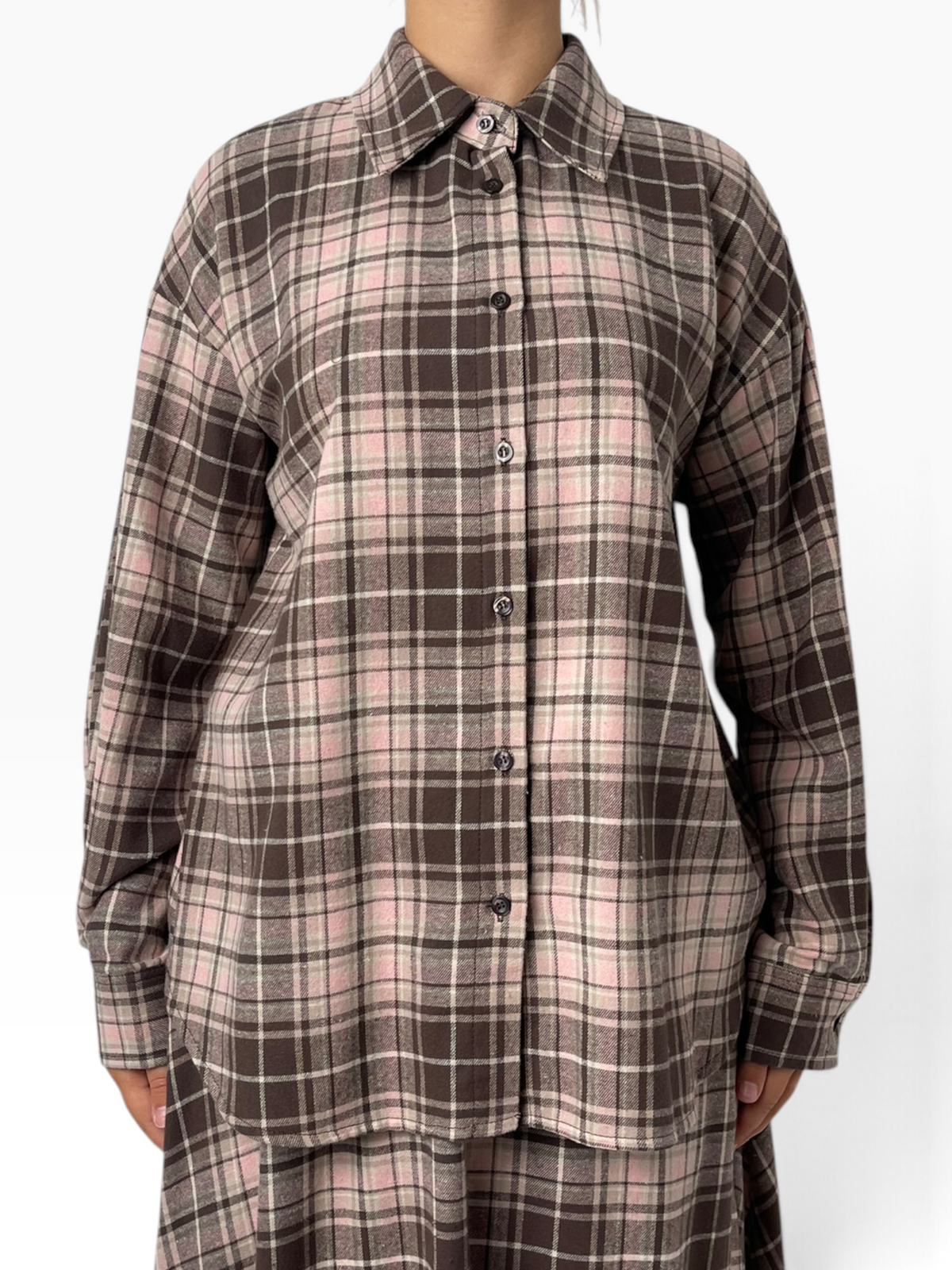 Camicia oversize in flanella Donna  -  26626Q1