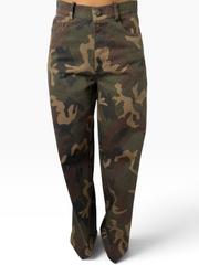 Pantaloni camouflage a gamba ampia Donna  -  6274LU