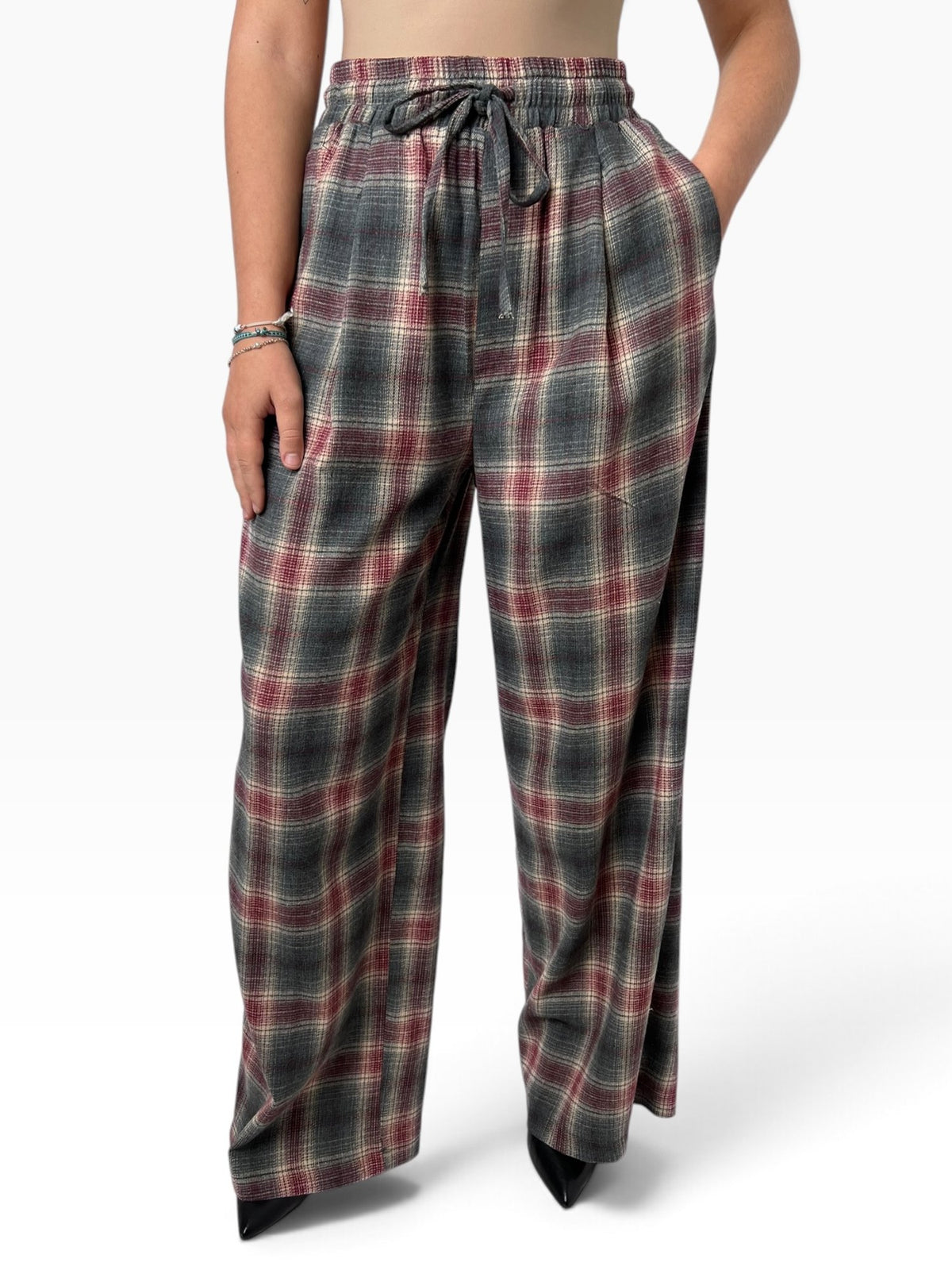 Pantalone a quadri con coulisse Donna  -  TAC1014