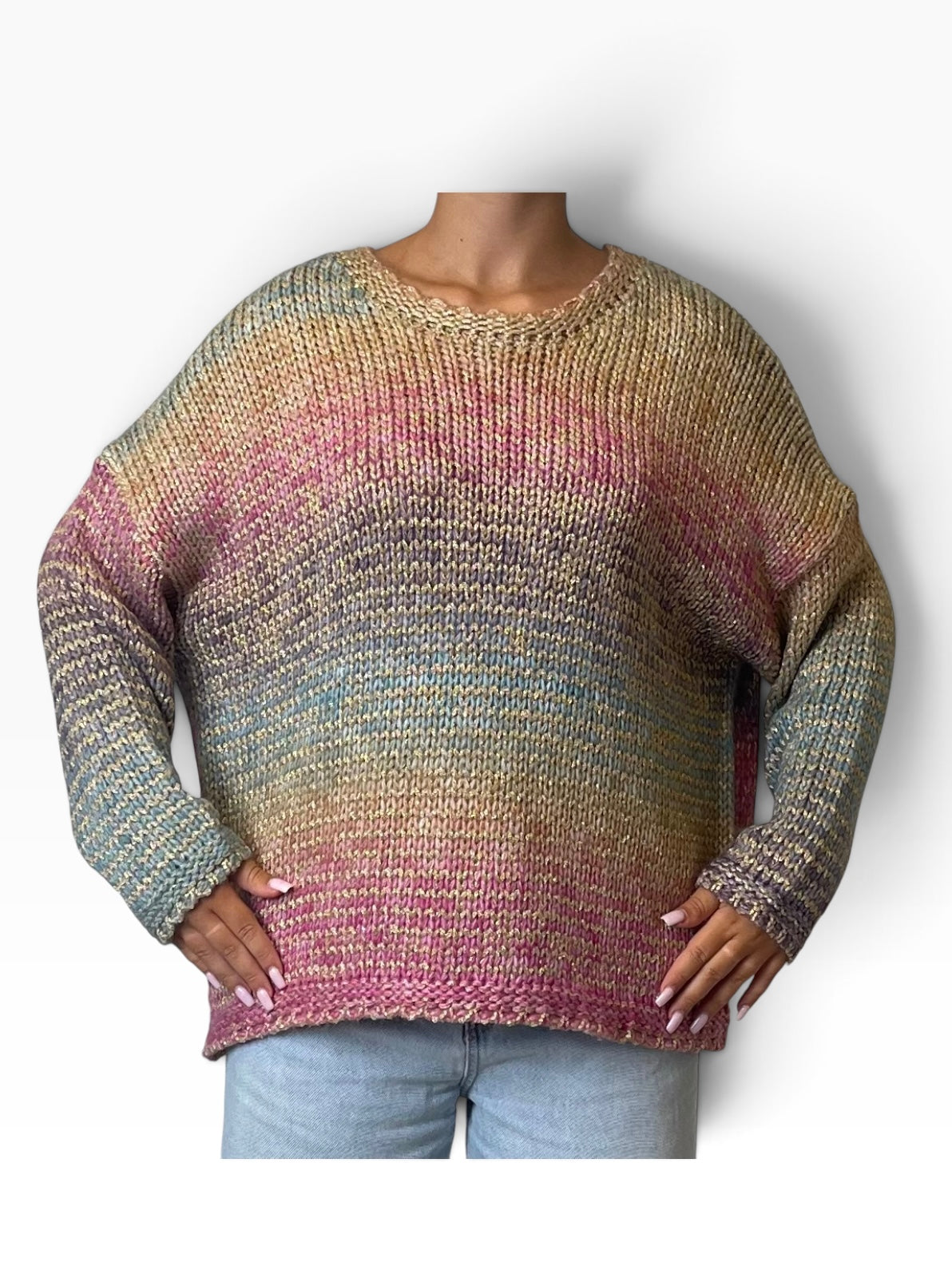 Maglia oversize sfumata filato lurex Donna  -  25542EC