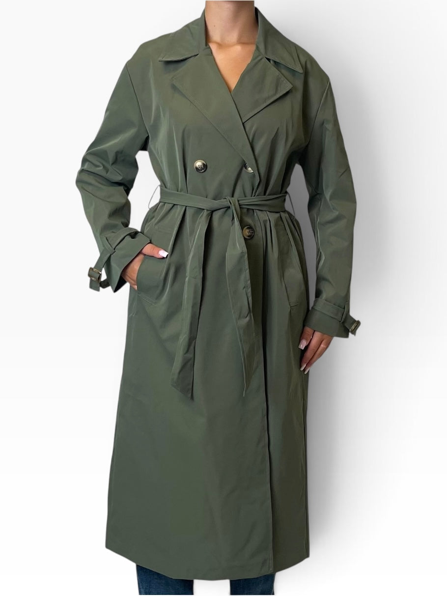 Trench lungo doppiopetto tessuto tecnico Donna  -  28824KA