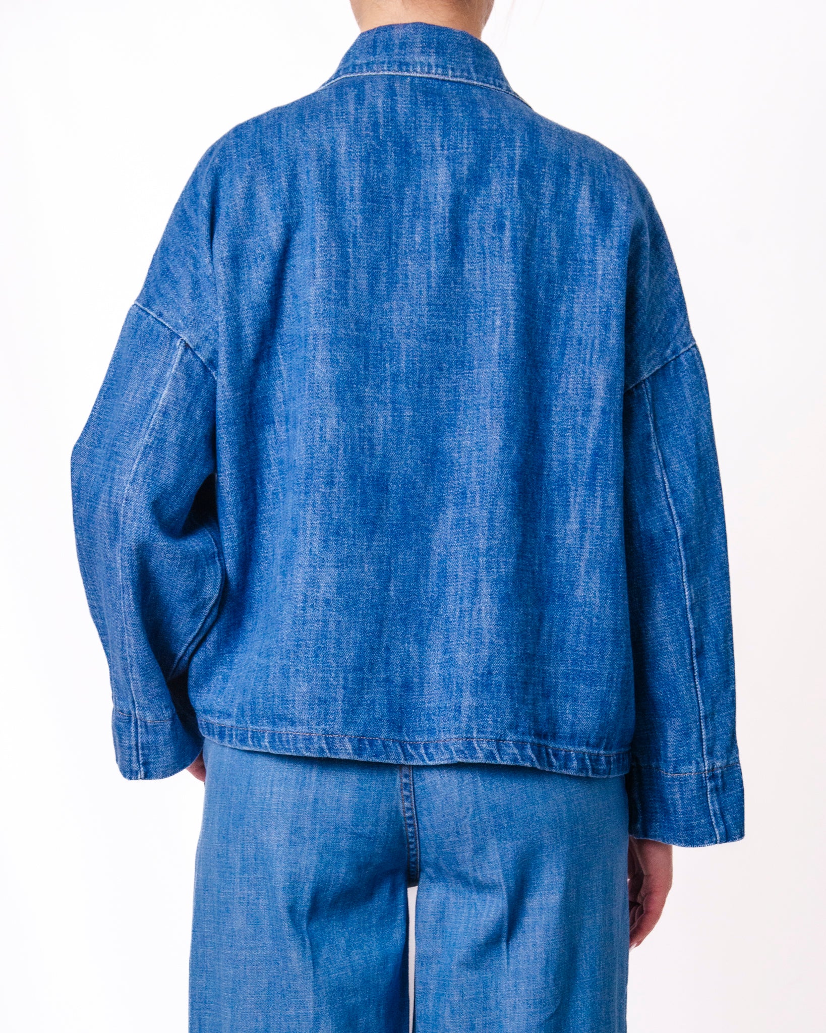 Giacca denim oversize colletto tasche frontali Donna  -  20809V