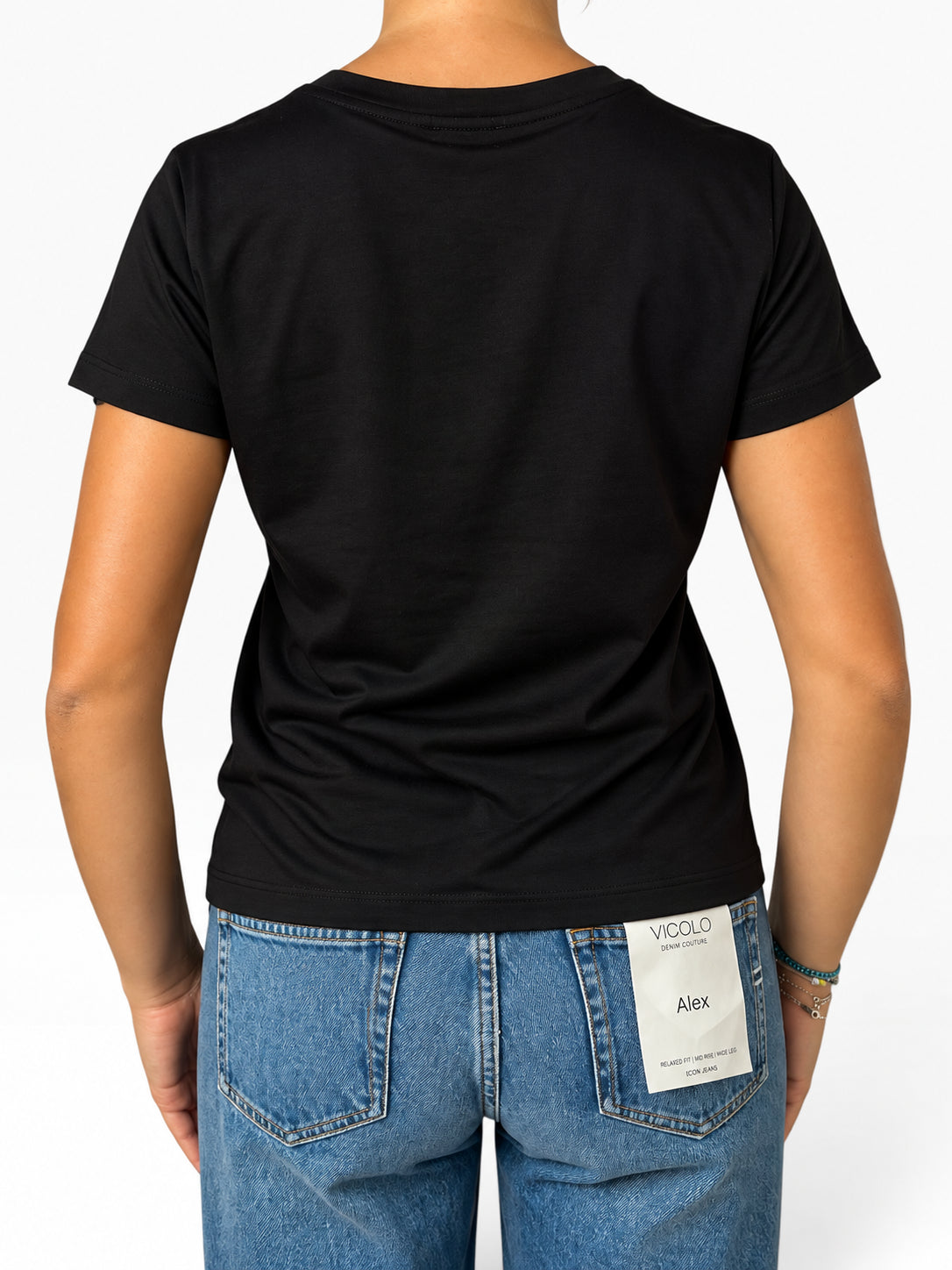 T-shirt girocollo essenziale in cotone Donna  -  SH000904