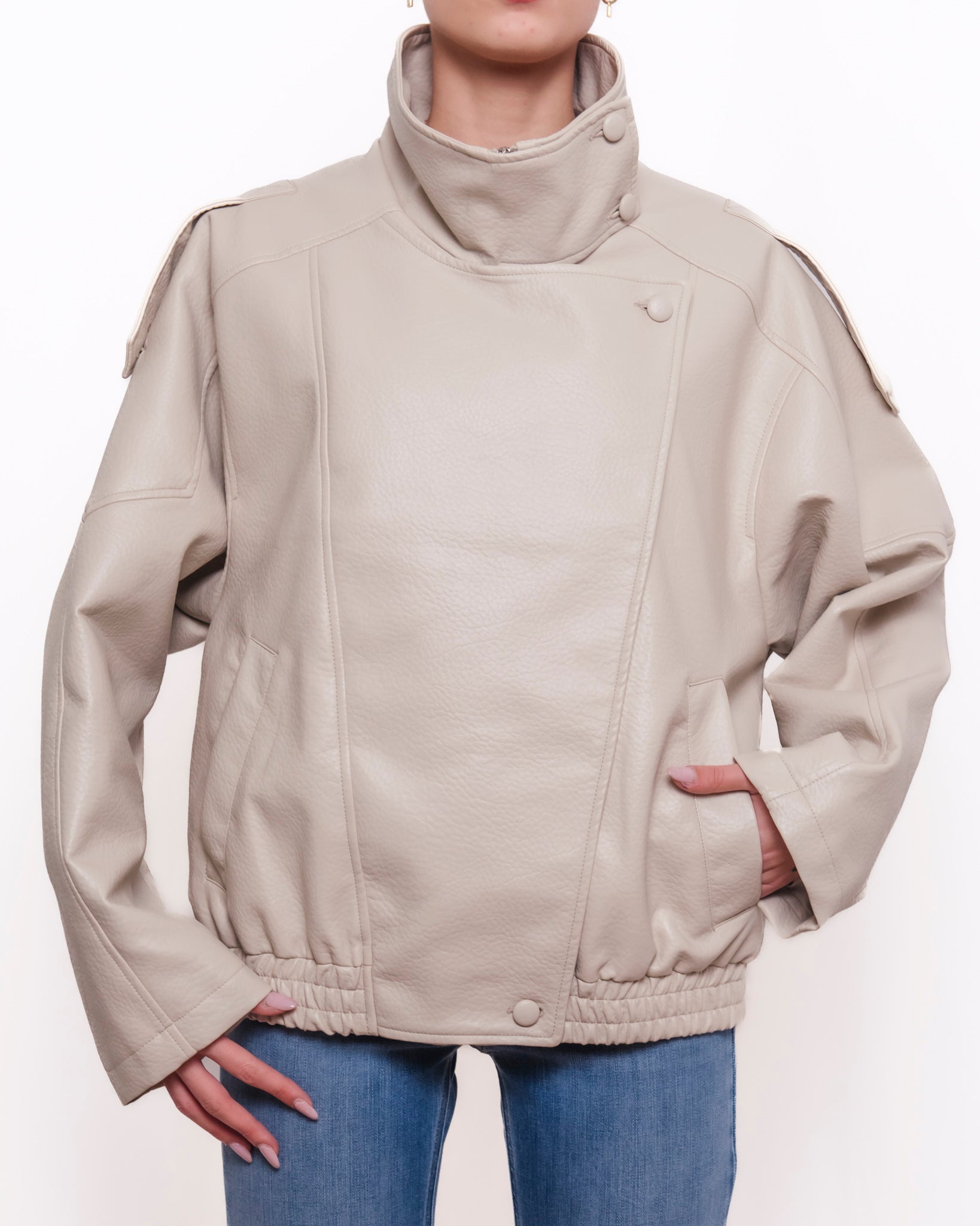 Giacca in ecopelle oversize Donna  -  8822V