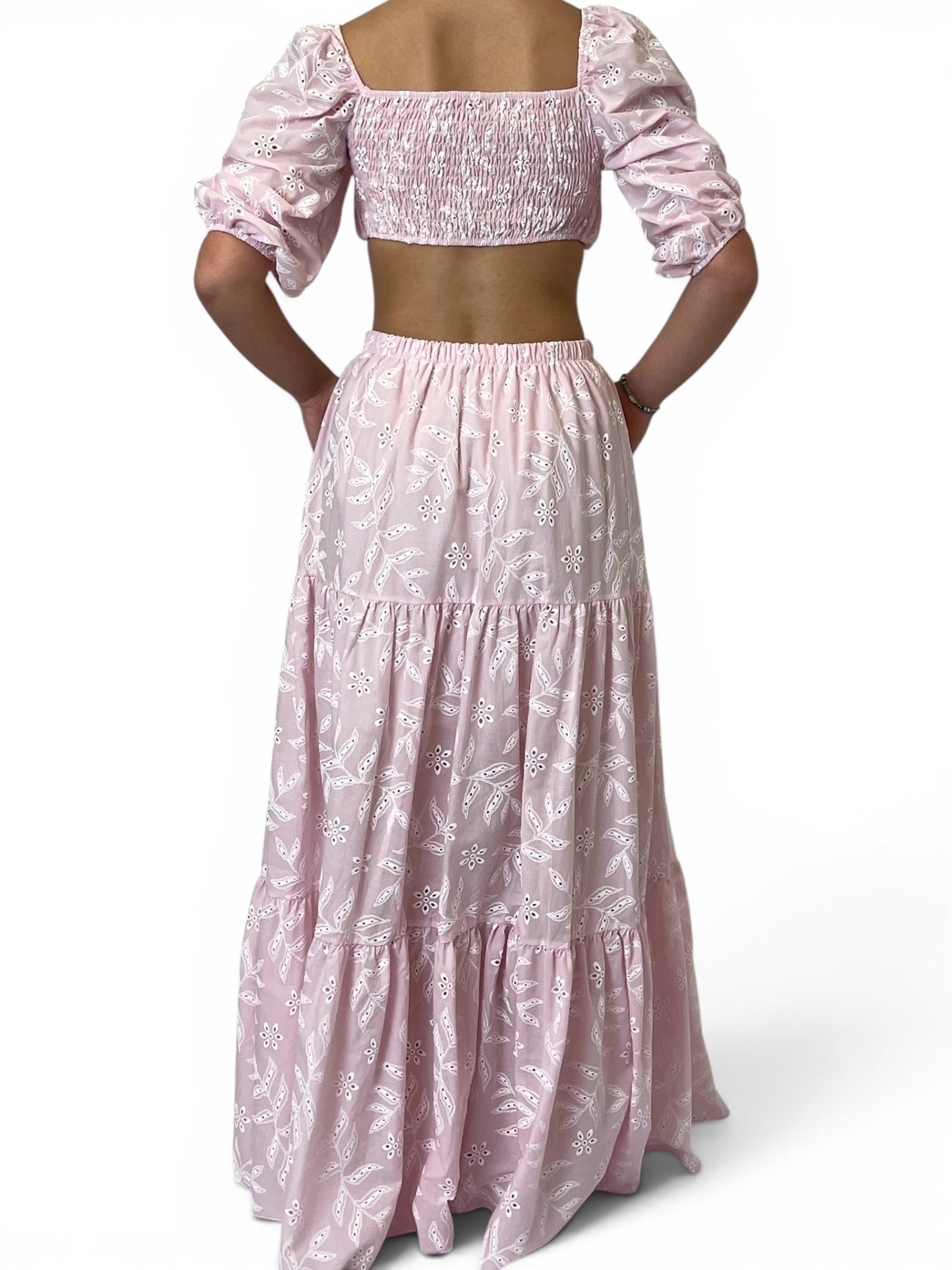 Completo Sangallo Crop e Gonna Lunga Donna  -  6948/6949