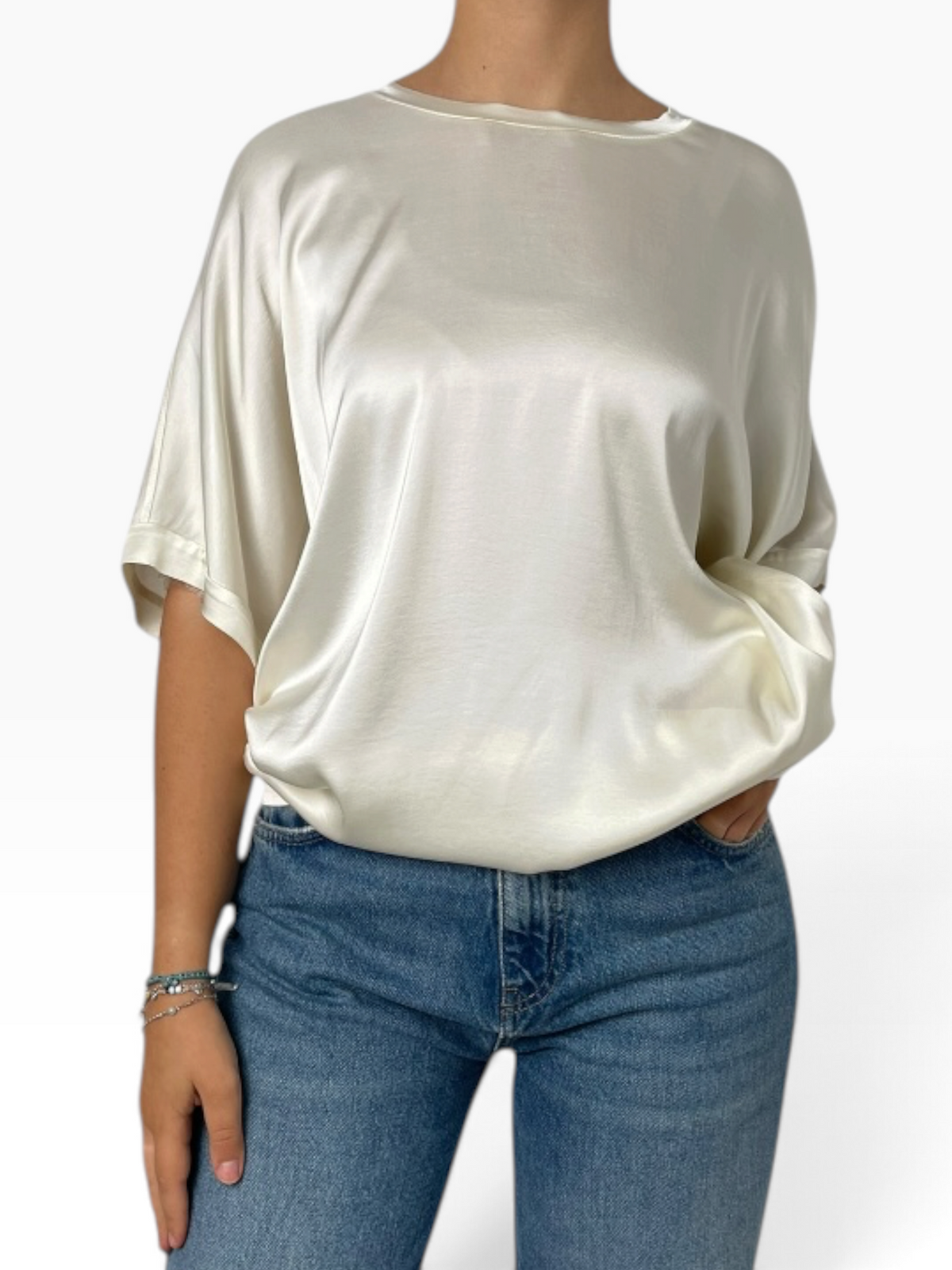 T-shirt fluida in satin Donna  -  TAC0767