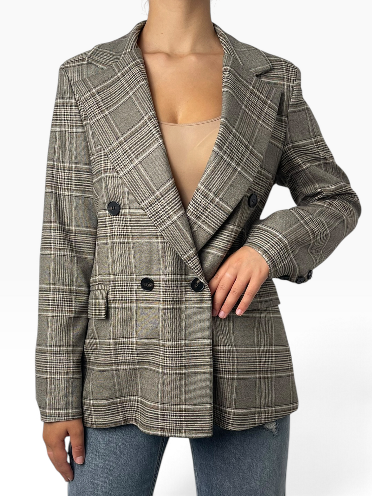 Blazer doppiopetto Principe di Galles Donna  -  82928V
