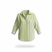Camicia oversize a righe colletto classico Donna  -  81304V