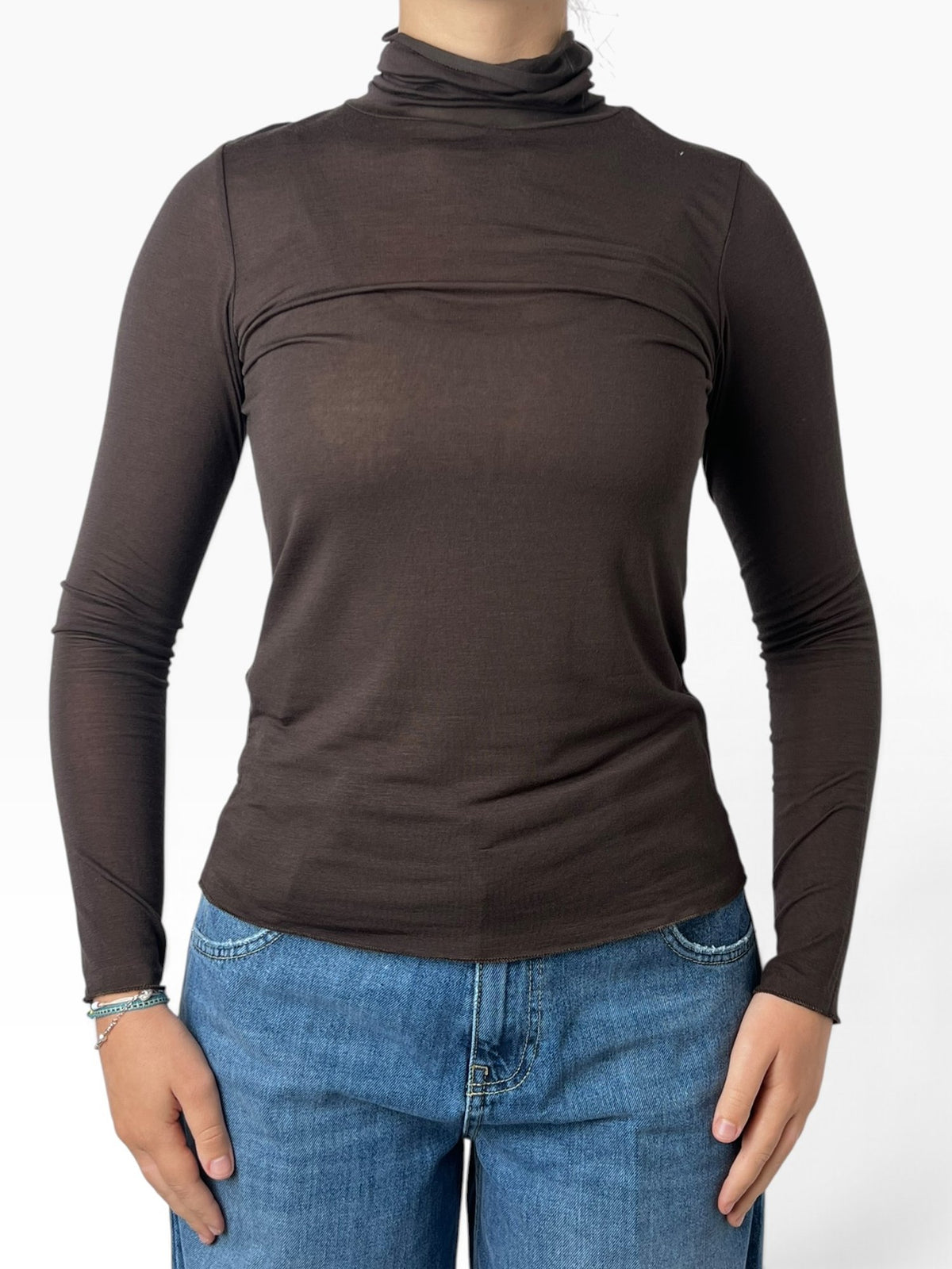 Maglia dolcevita velata aderente Donna  -  723643KA