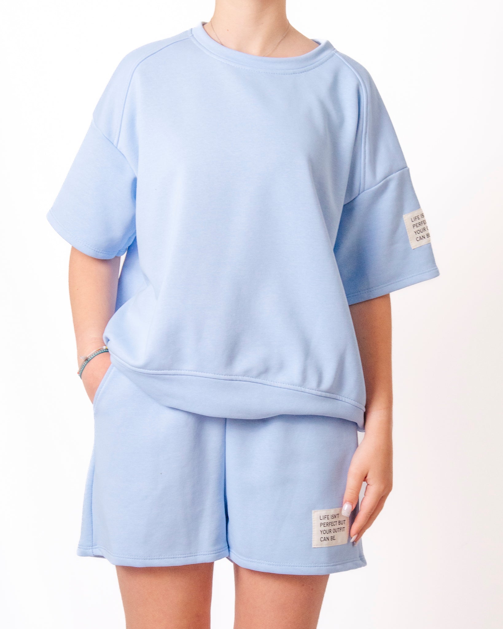 Coordinato Santorini t-shirt e shorts in felpa Donna  -  50901/50910V