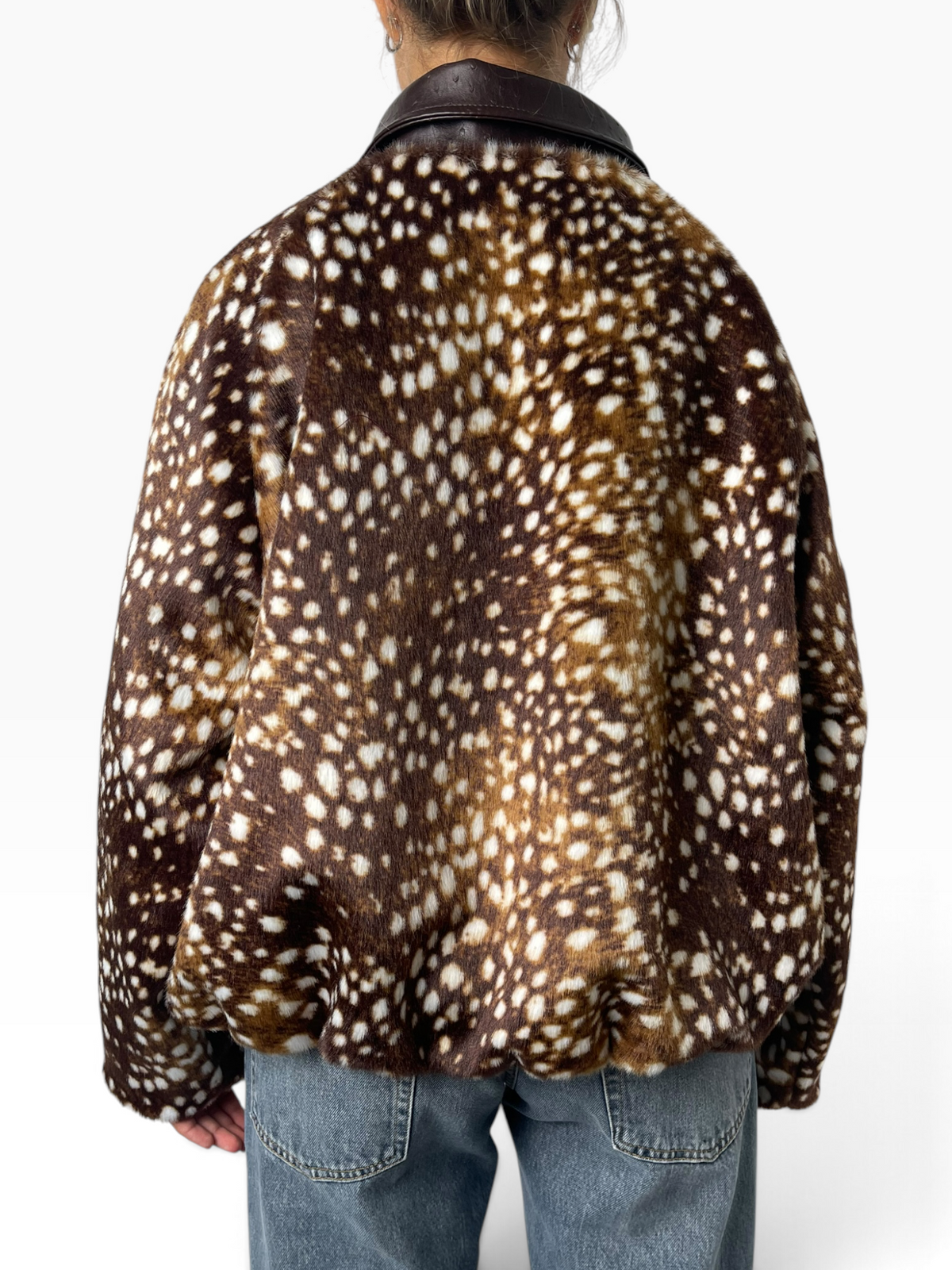 Giubbino oversize in stampa cerbiatto Donna  -  03877LU