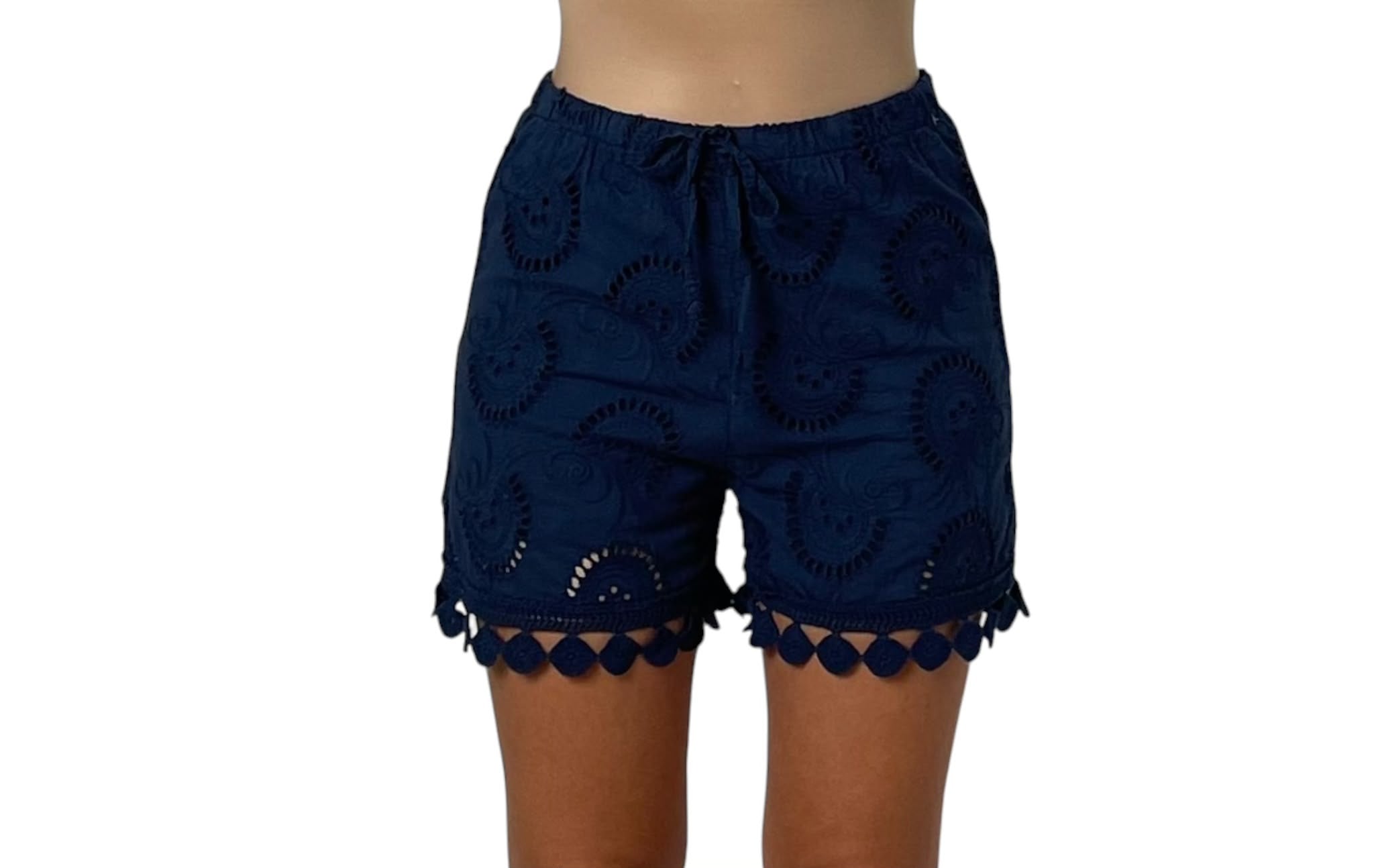 Short con Ricamo Sangallo e Coulisse Donna  -  6611V