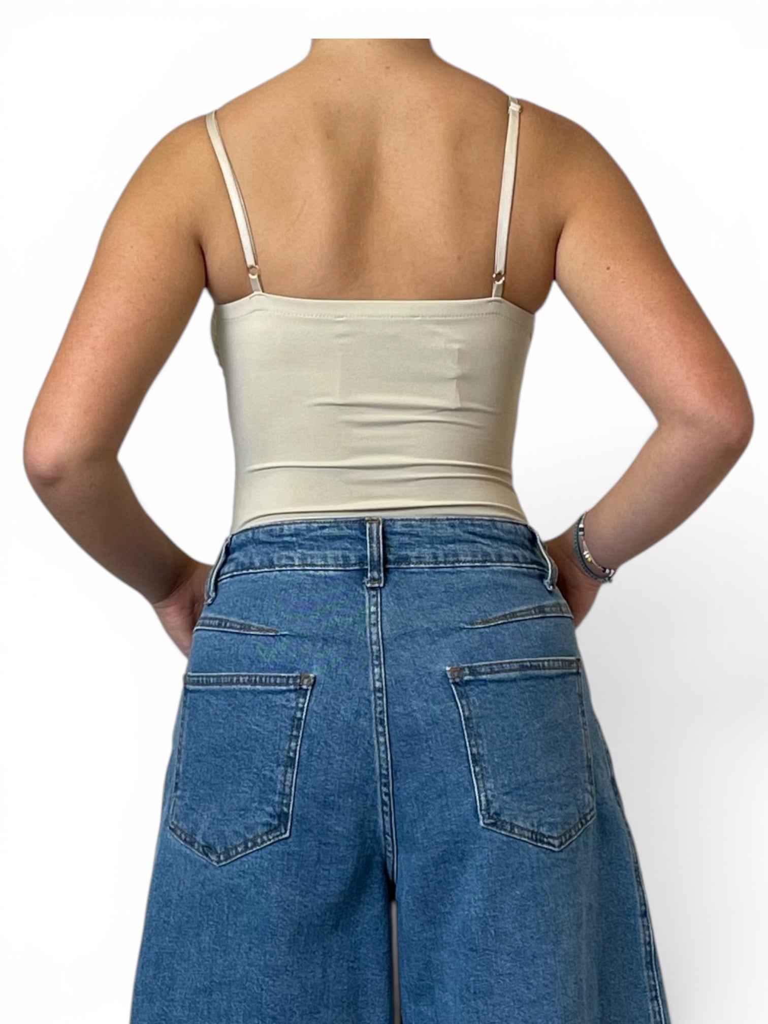 Body Aderente Scollo V Profondo con Spalline Sottili Donna  -  3804BO