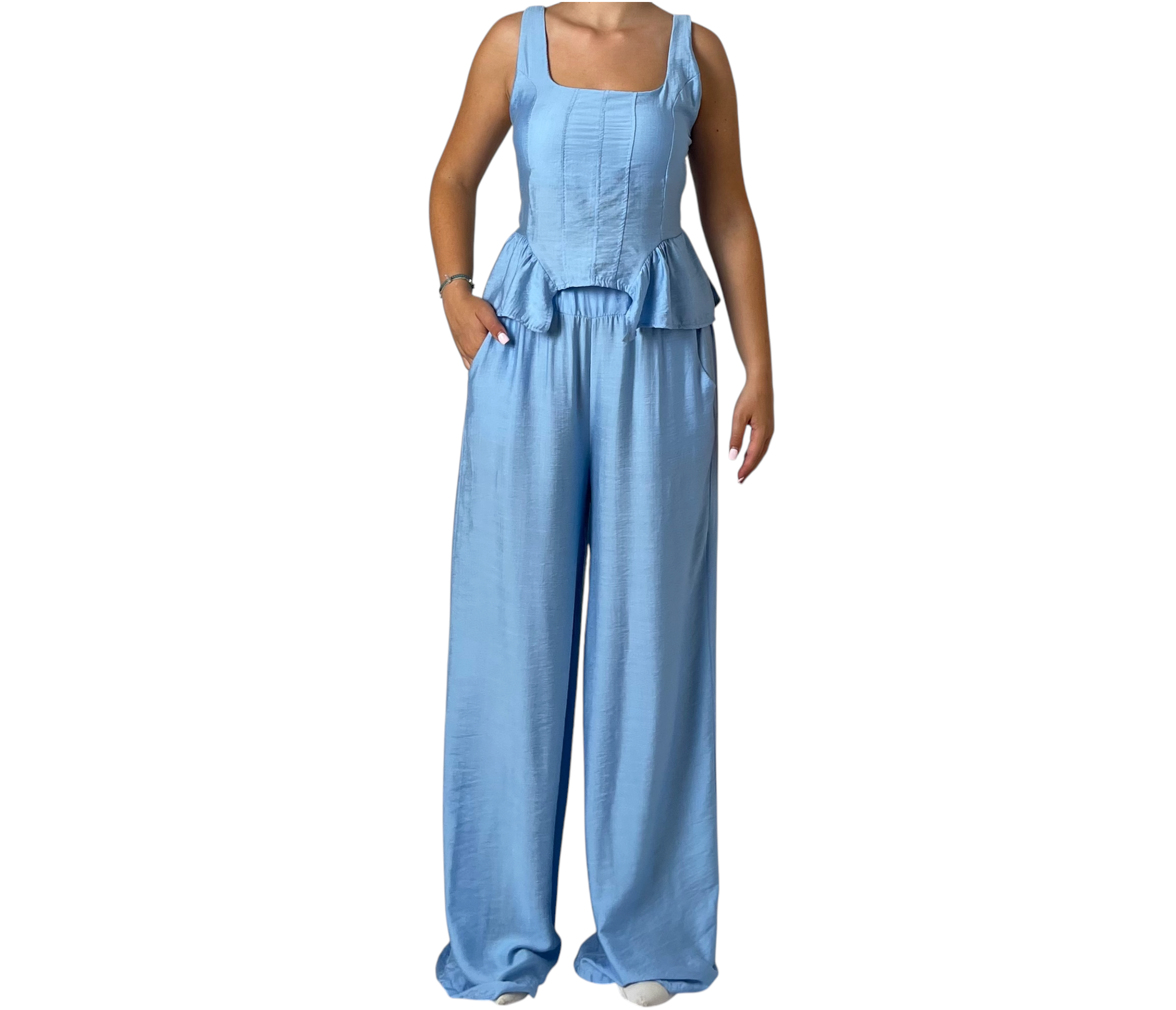 Completo Top Corsetto e Pantalone a Palazzo Donna  -  51776BO