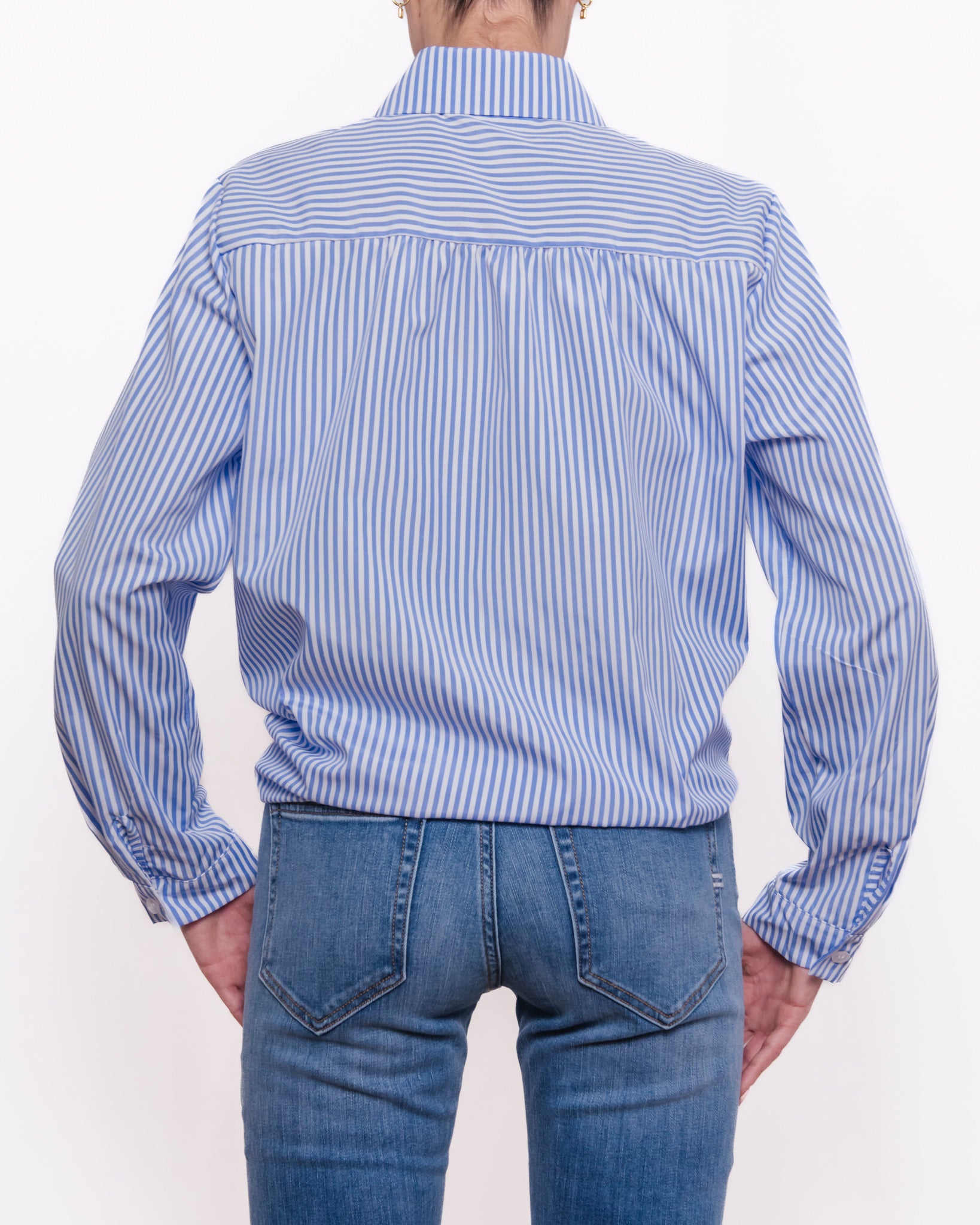 Camicia oversize a righe con colletto classico Donna  -  92761X