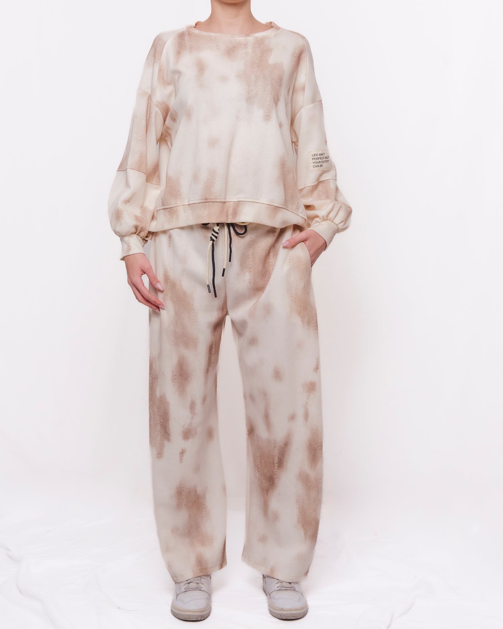 Completo felpa e pantaloni tuta fantasia tie-dye Donna  -  20211/20236V