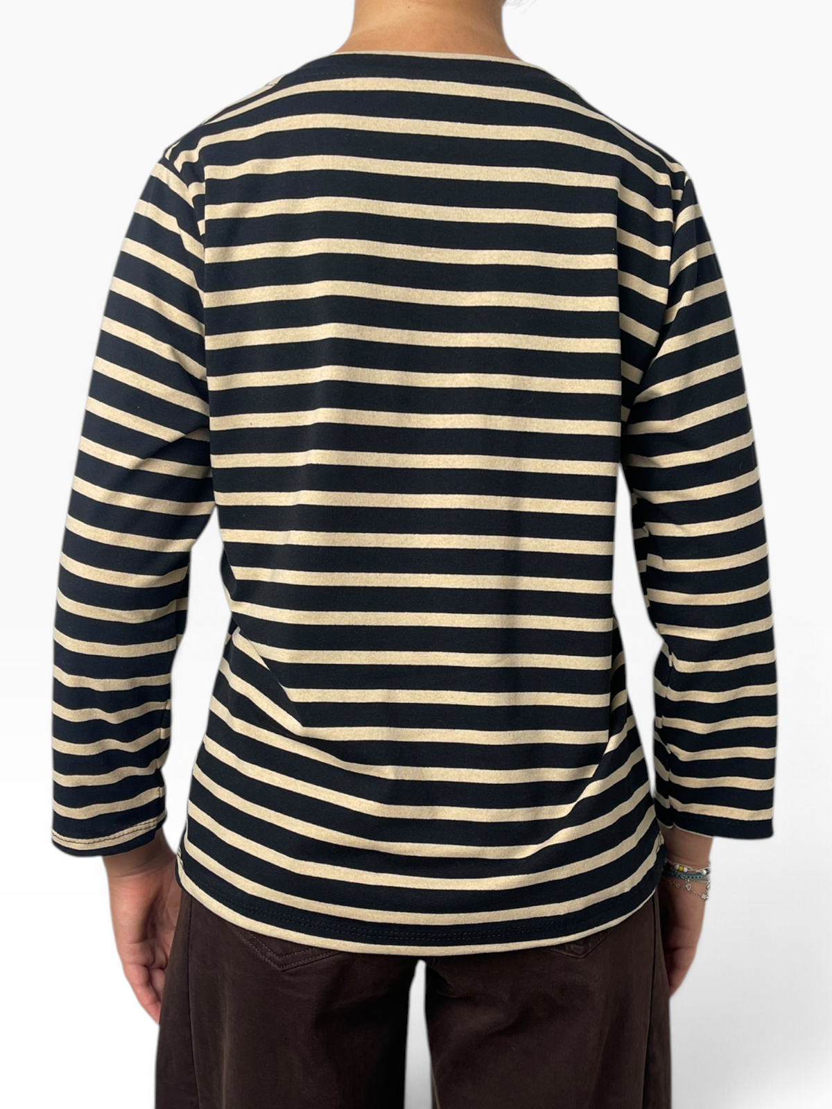 Maglia a righe con girocollo Donna  -  2706KA