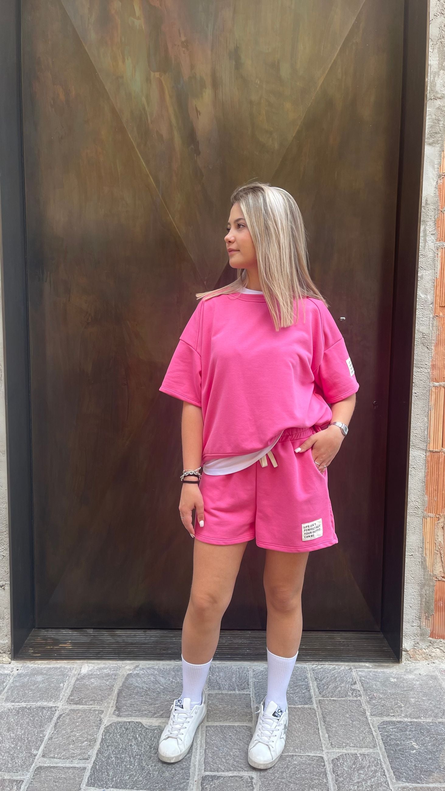 Coordinato Santorini t-shirt e shorts in felpa Donna  -  50901/50910V