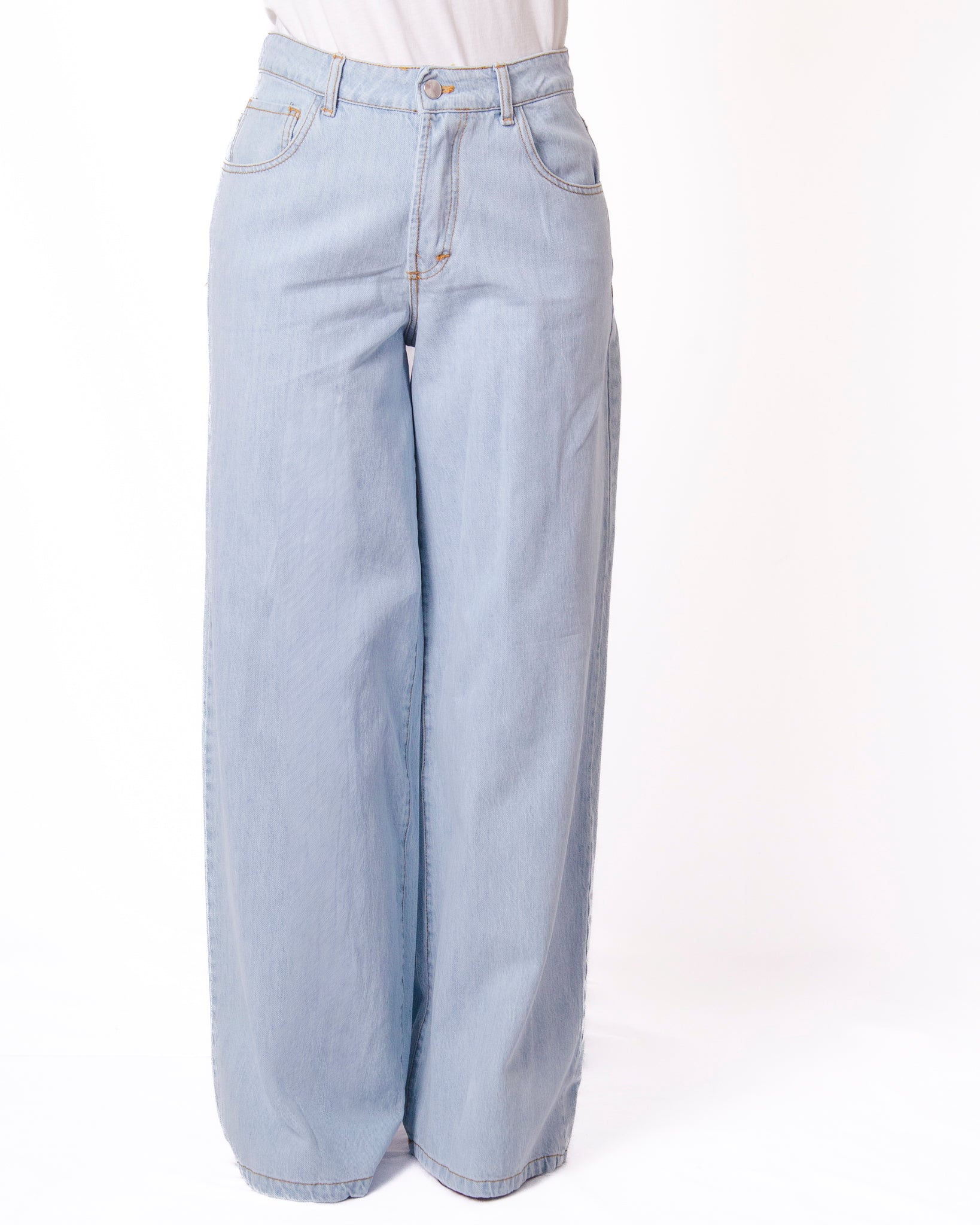 Jeans extra wide leg vita alta denim leggero Donna  -  4085KA_