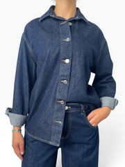 Camicia oversize in denim compatto Donna  -  DAC5056