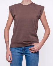 T-shirt senza maniche spalle strutturate Donna  -  2692