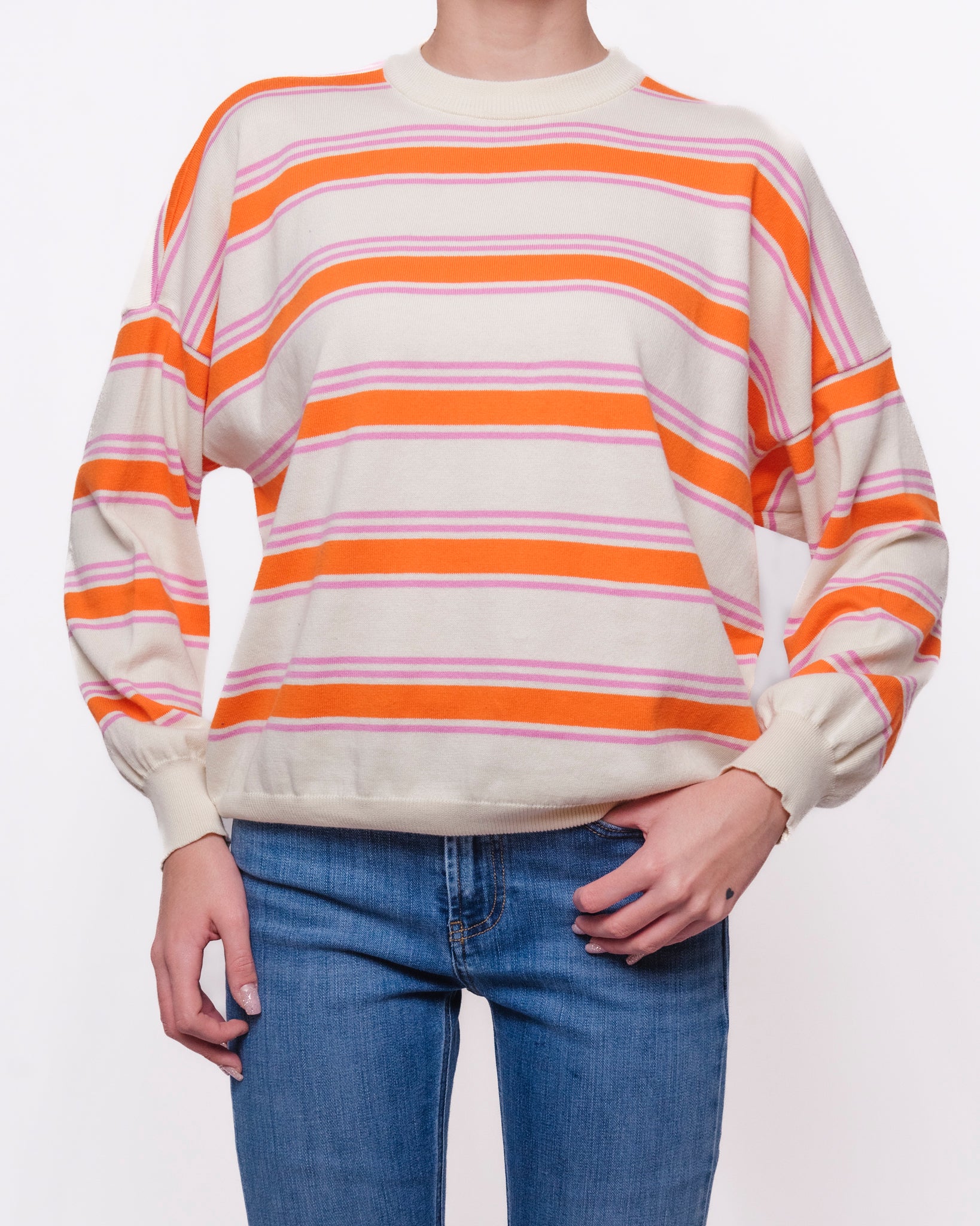 Maglia polo oversize a righe orizzontali Donna  -  2AB2138