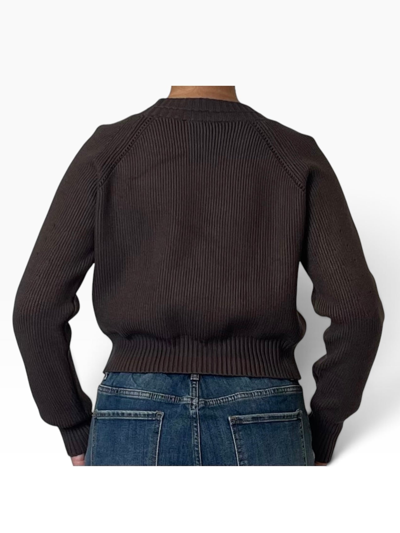 Maglia costine girocollo raglan Donna  -  008V