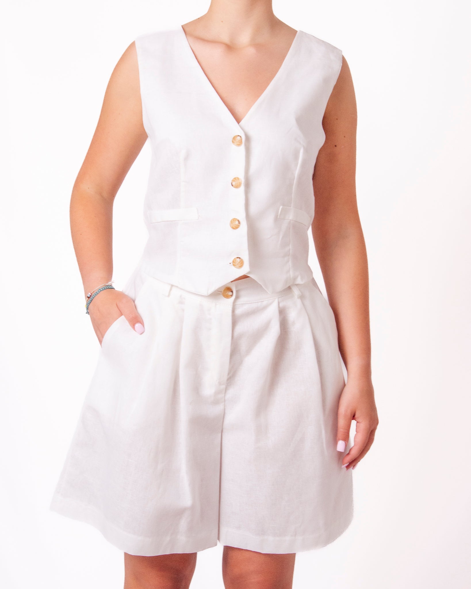 Coordinato Gilet e Shorts Elegante Donna  -  6155/6156