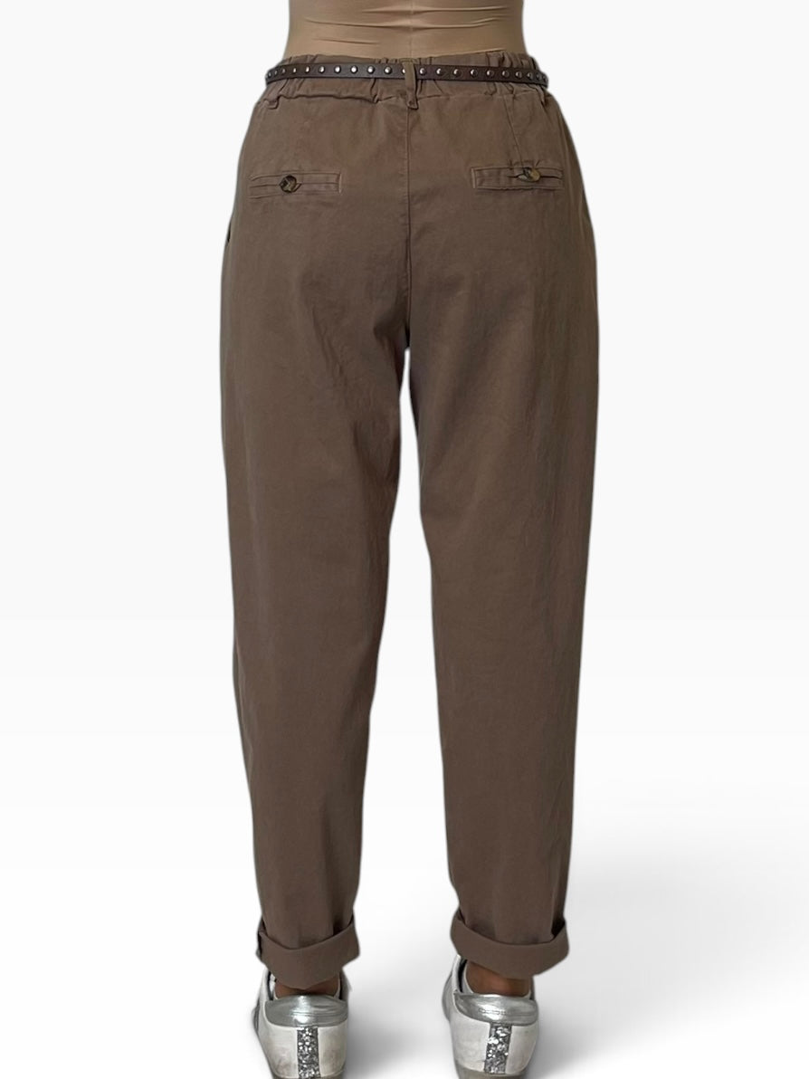 Pantalone chino vita elastica risvolto Donna  -  822236KA