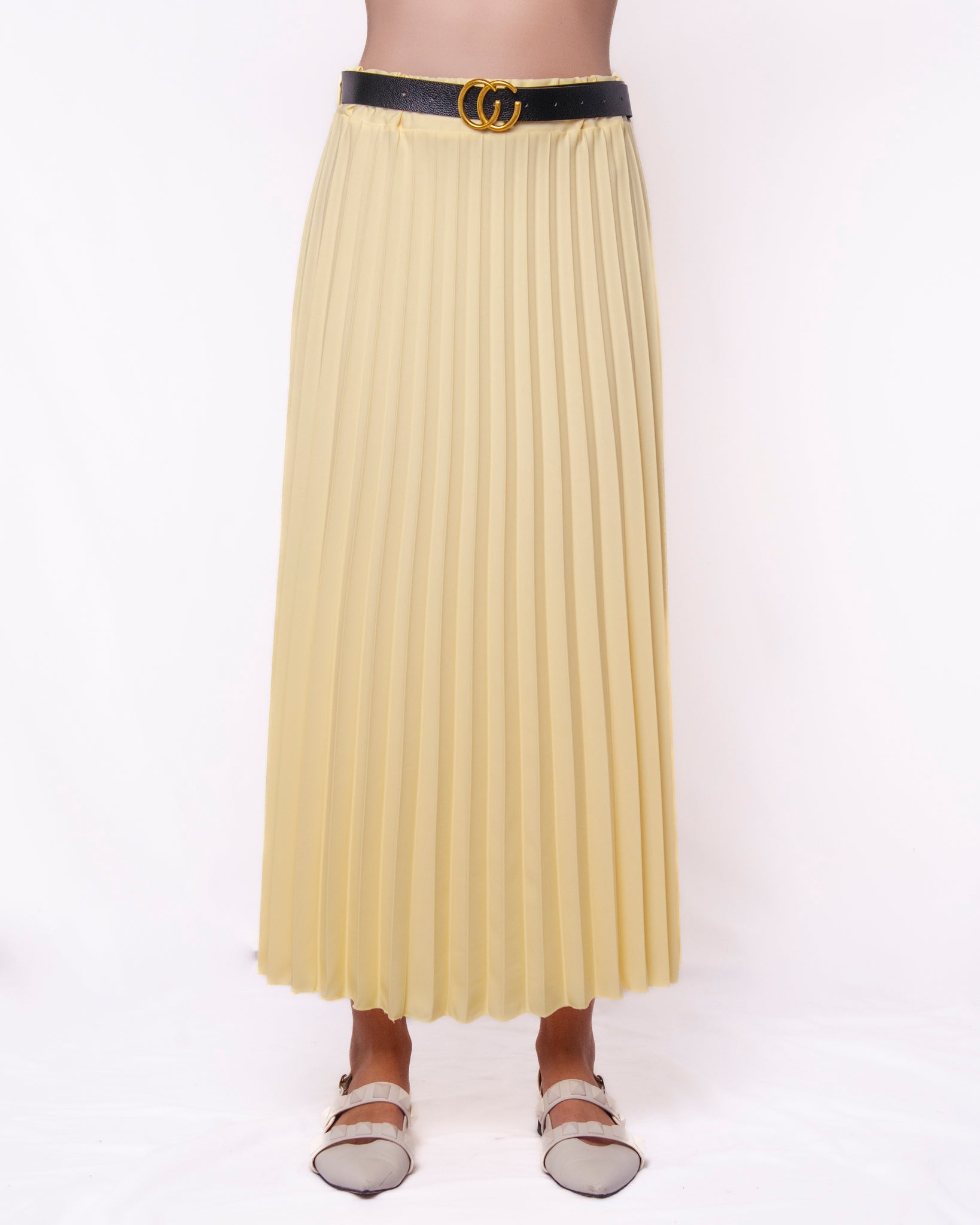 Gonna plissé midi elastico in vita Donna  -  2815KA